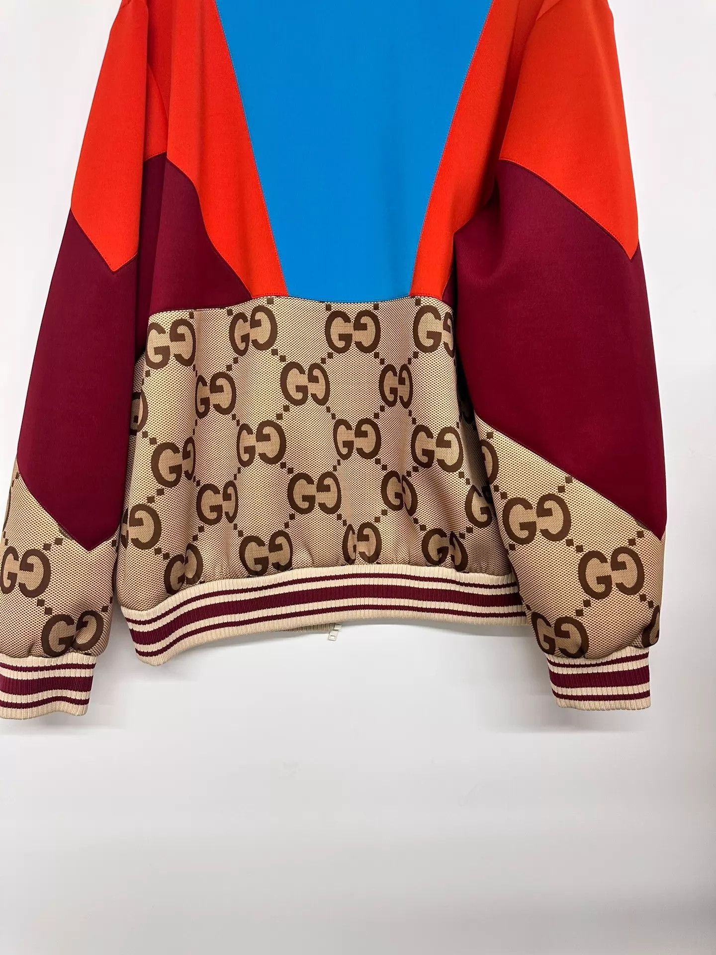 Gucci Multi-Color Paneled Zip-Up Bomber Jacket M Size US M / EU 48-50 / 2 - 7 Thumbnail