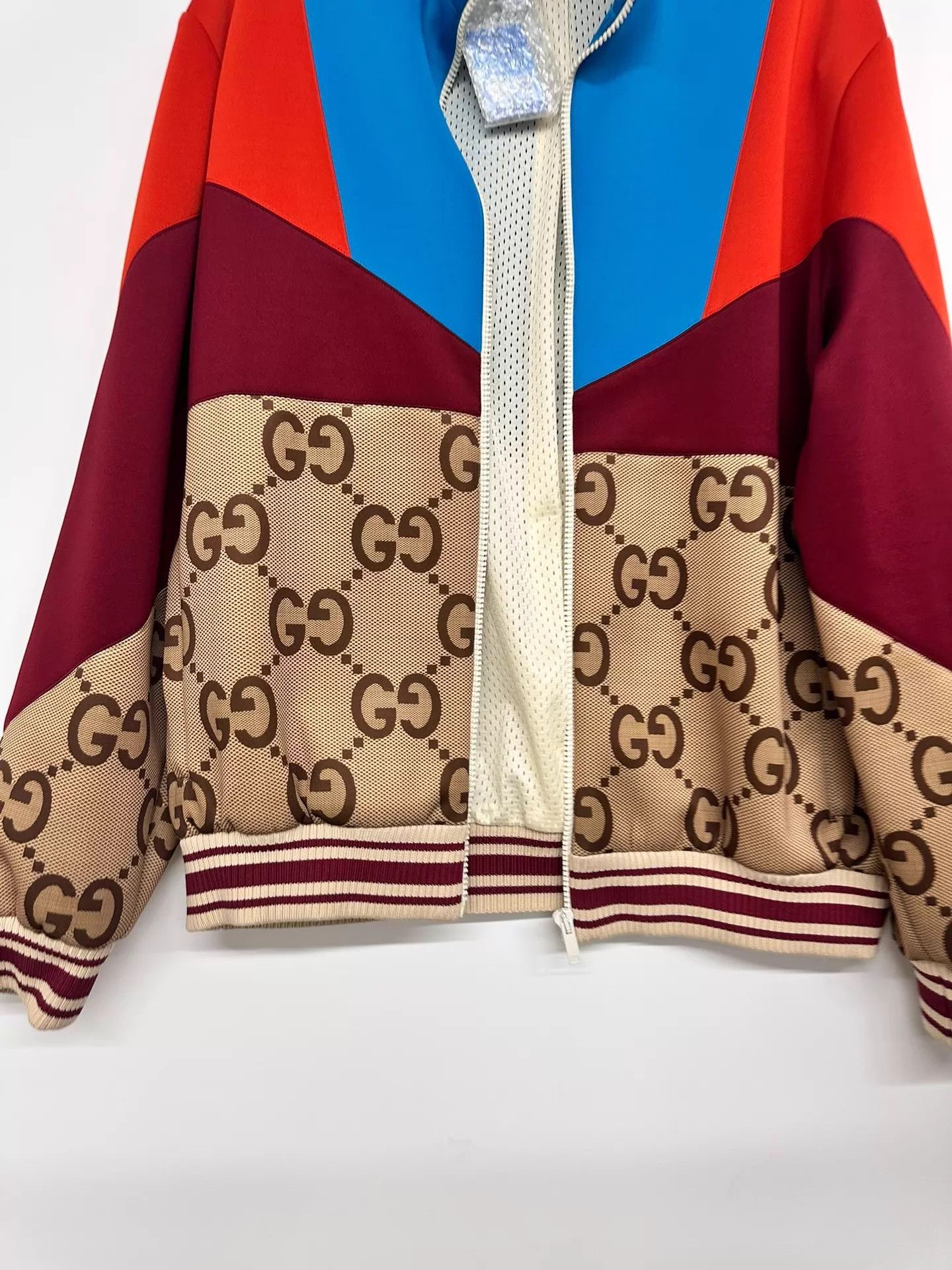 Gucci Multi-Color Paneled Zip-Up Bomber Jacket M Size US M / EU 48-50 / 2 - 5 Thumbnail