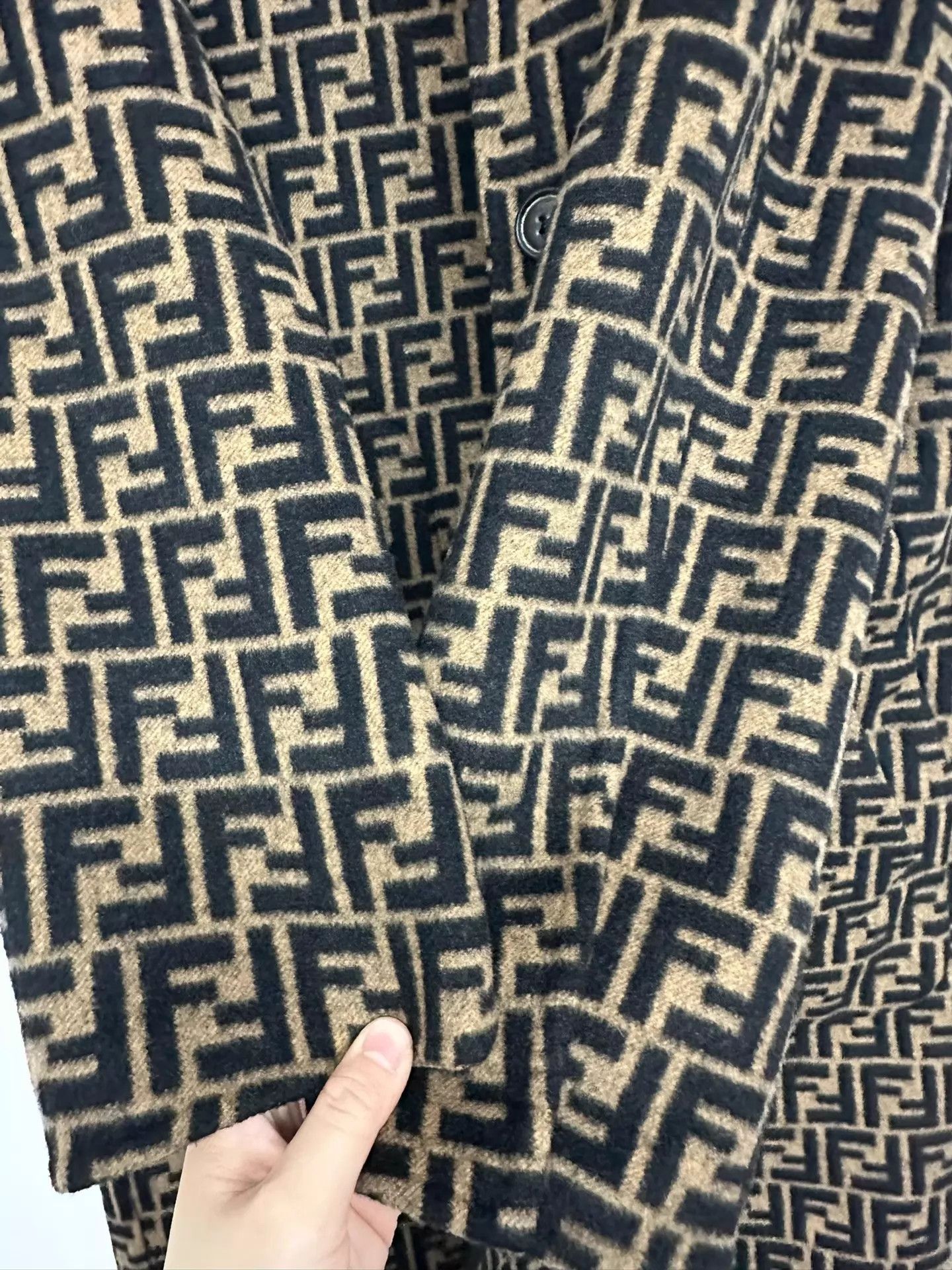 Fendi Brown Patterned Long Hooded Coat Size US S / EU 44-46 / 1 - 6 Thumbnail