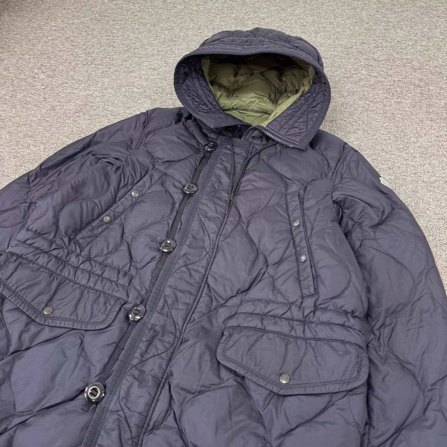 Moncler Blue Quilted Hooded Coat - XXL Size US XXL / EU 58 / 5 - 4 Thumbnail