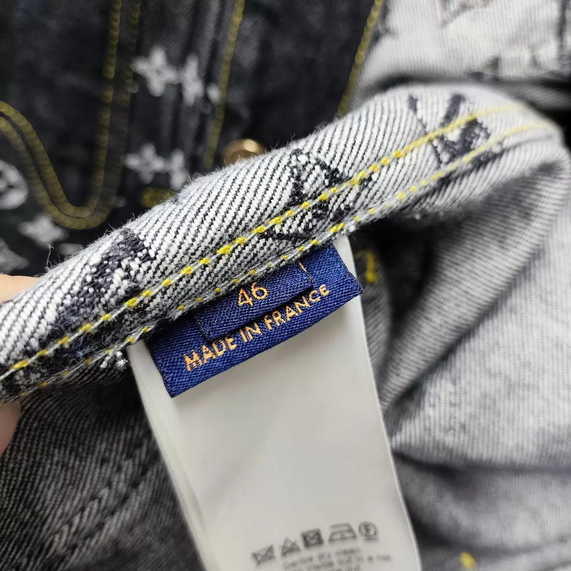 Louis Vuitton Black Denim Jacket with Patchwork Design Size S Size US S / EU 44-46 / 1 - 2 Thumbnail