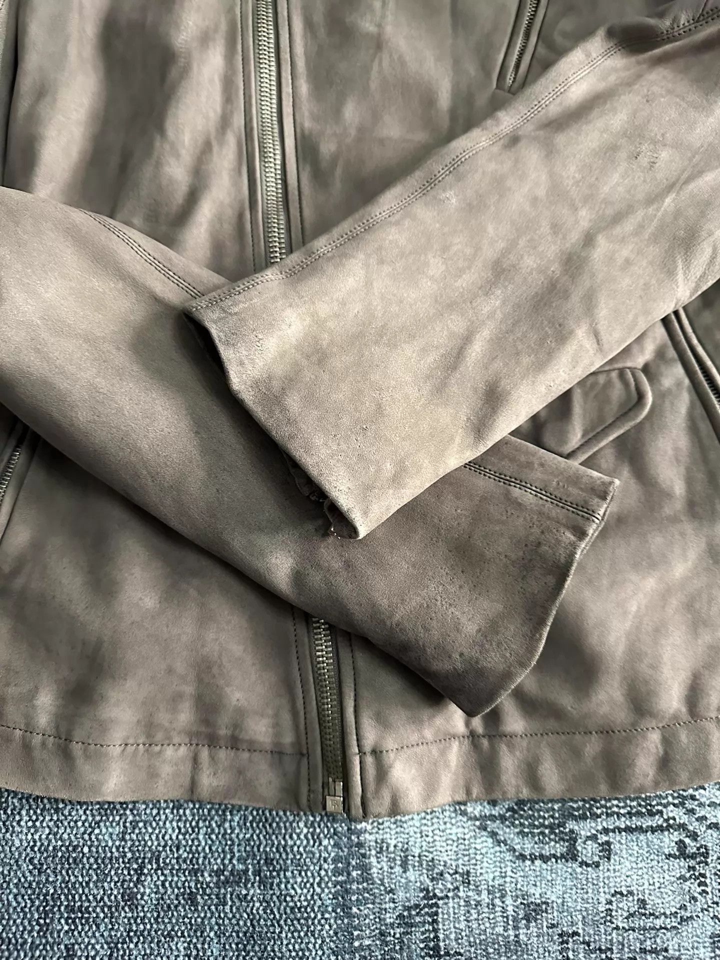 Rick Owens Gray Leather Jacket with Zip Pockets - Size L Size US L / EU 52-54 / 3 - 3 Thumbnail