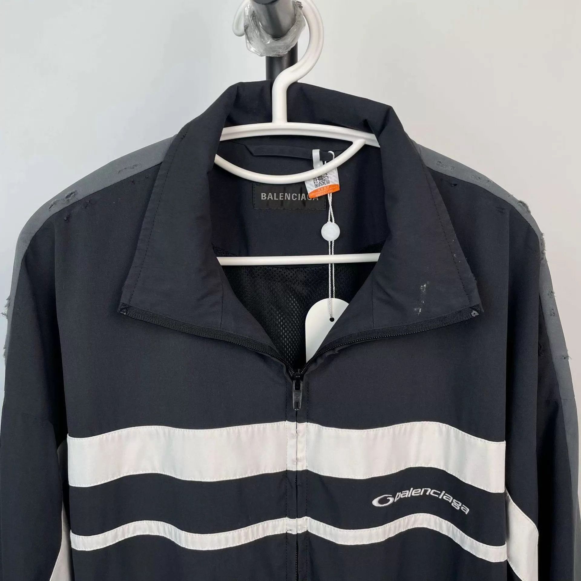 Balenciaga Multi Color Striped Lightweight Zip-Up Jacket S Size US S / EU 44-46 / 1 - 8 Thumbnail