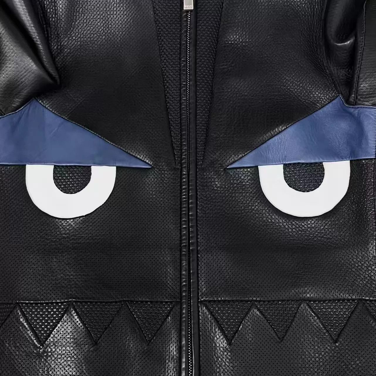 Fendi Black Leather Jacket with Eye Graphic Size M Size US M / EU 48-50 / 2 - 5 Thumbnail