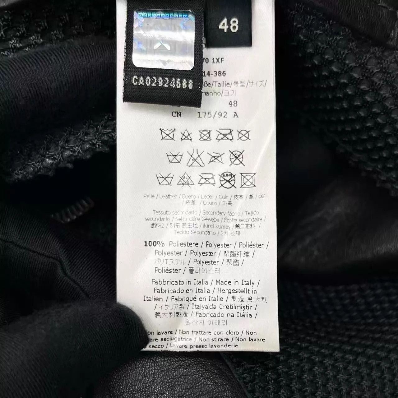 Fendi Black Leather Jacket with Eye Graphic Size M Size US M / EU 48-50 / 2 - 6 Thumbnail