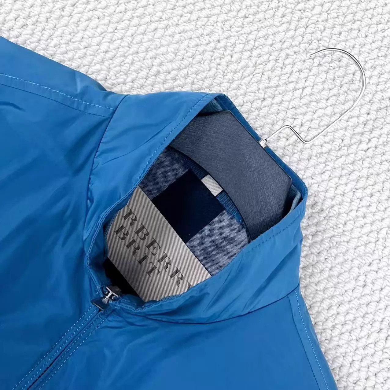 Burberry Blue Bomber Jacket with Zip Closure Size US L / EU 52-54 / 3 - 3 Thumbnail