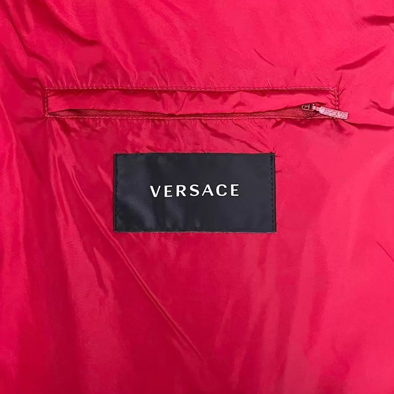 Versace Red Padded Jacket with Diagonal Stripes Size M Size US M / EU 48-50 / 2 - 6 Thumbnail