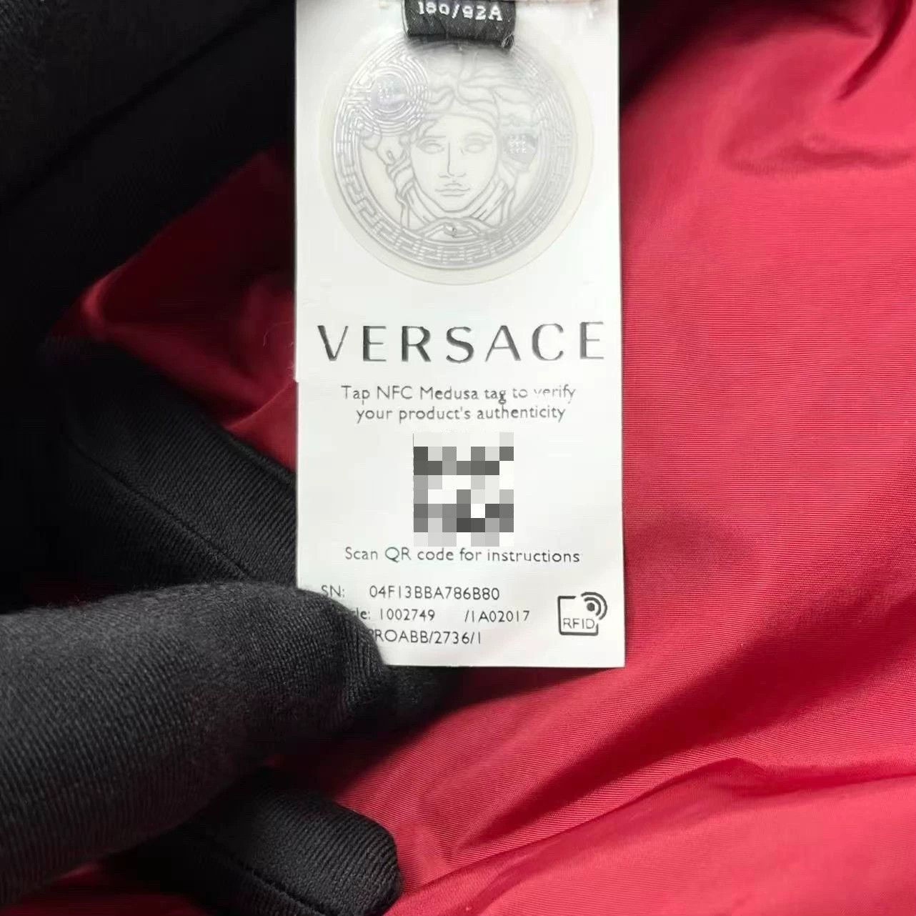 Versace Red Padded Jacket with Diagonal Stripes Size M Size US M / EU 48-50 / 2 - 7 Thumbnail