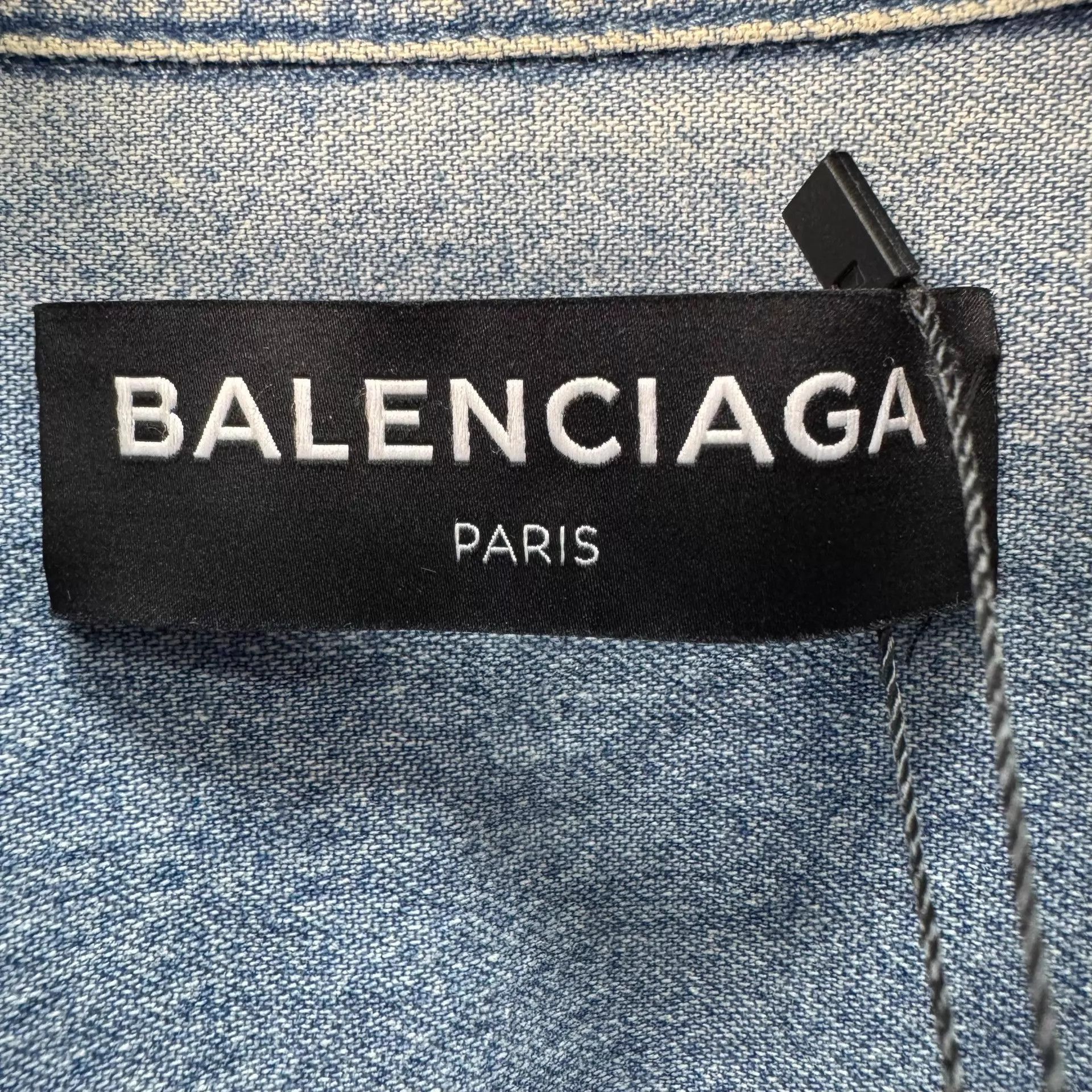 Balenciaga Blue Denim Long Sleeve Button-Up Shirt Size US S / EU 44-46 / 1 - 6 Thumbnail