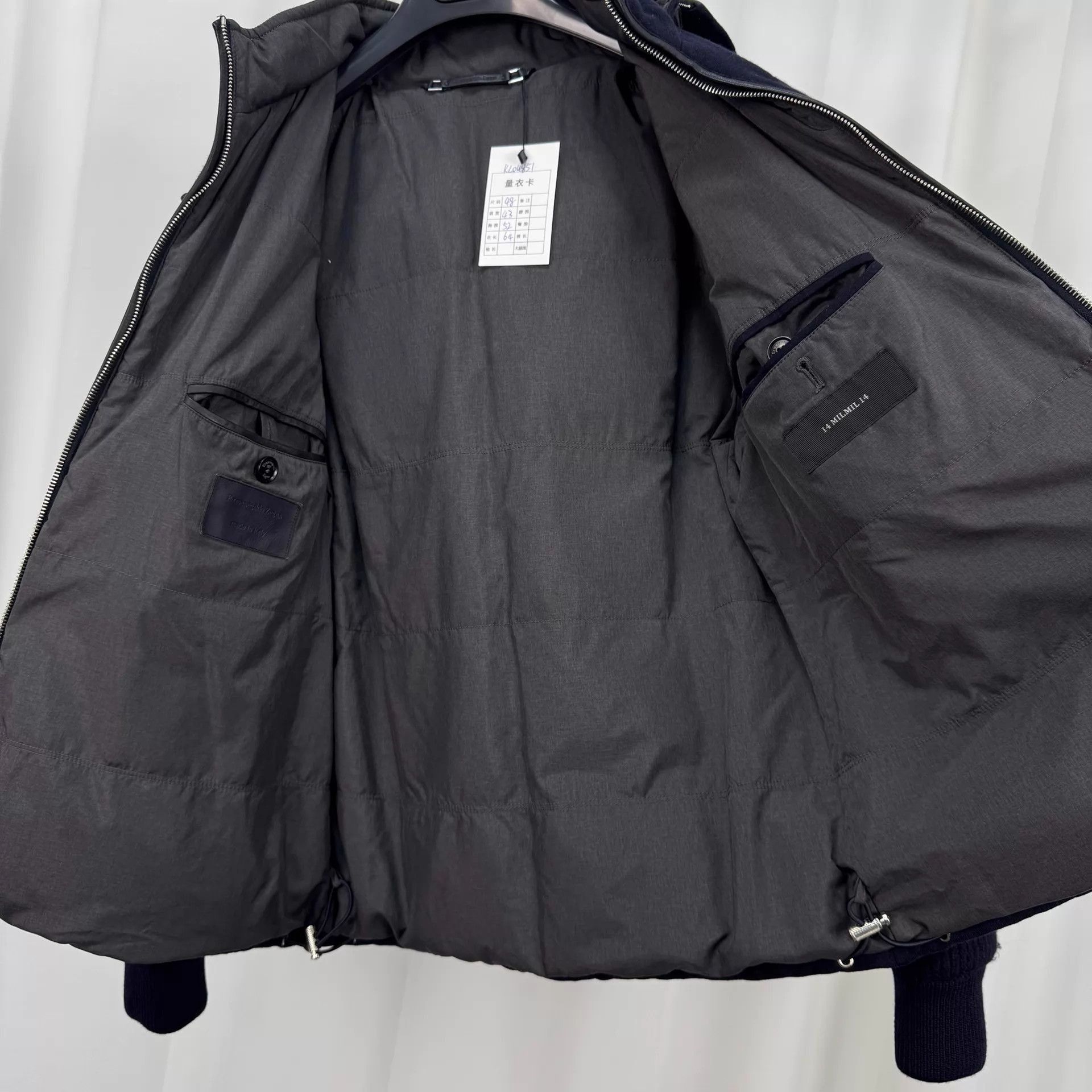 Ermenegildo Zegna Hooded Quilted Jacket with Knit Sleeves Size US M / EU 48-50 / 2 - 5 Thumbnail