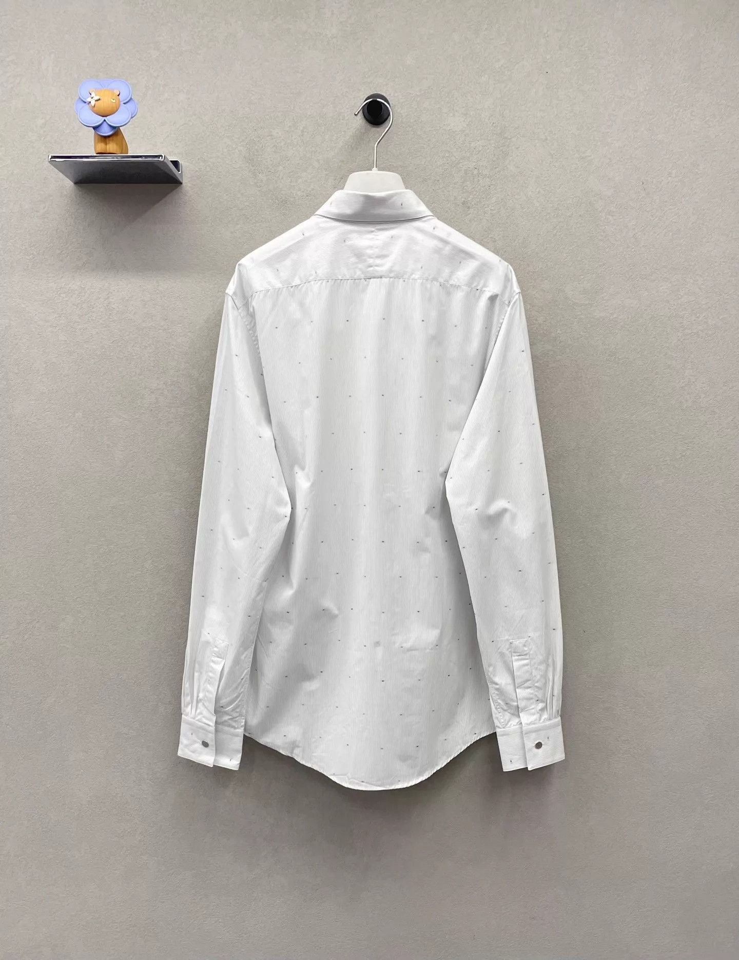 Hermes White Long Sleeve Button-Up Shirt with Dots Size US M / EU 48-50 / 2 - 2 Thumbnail