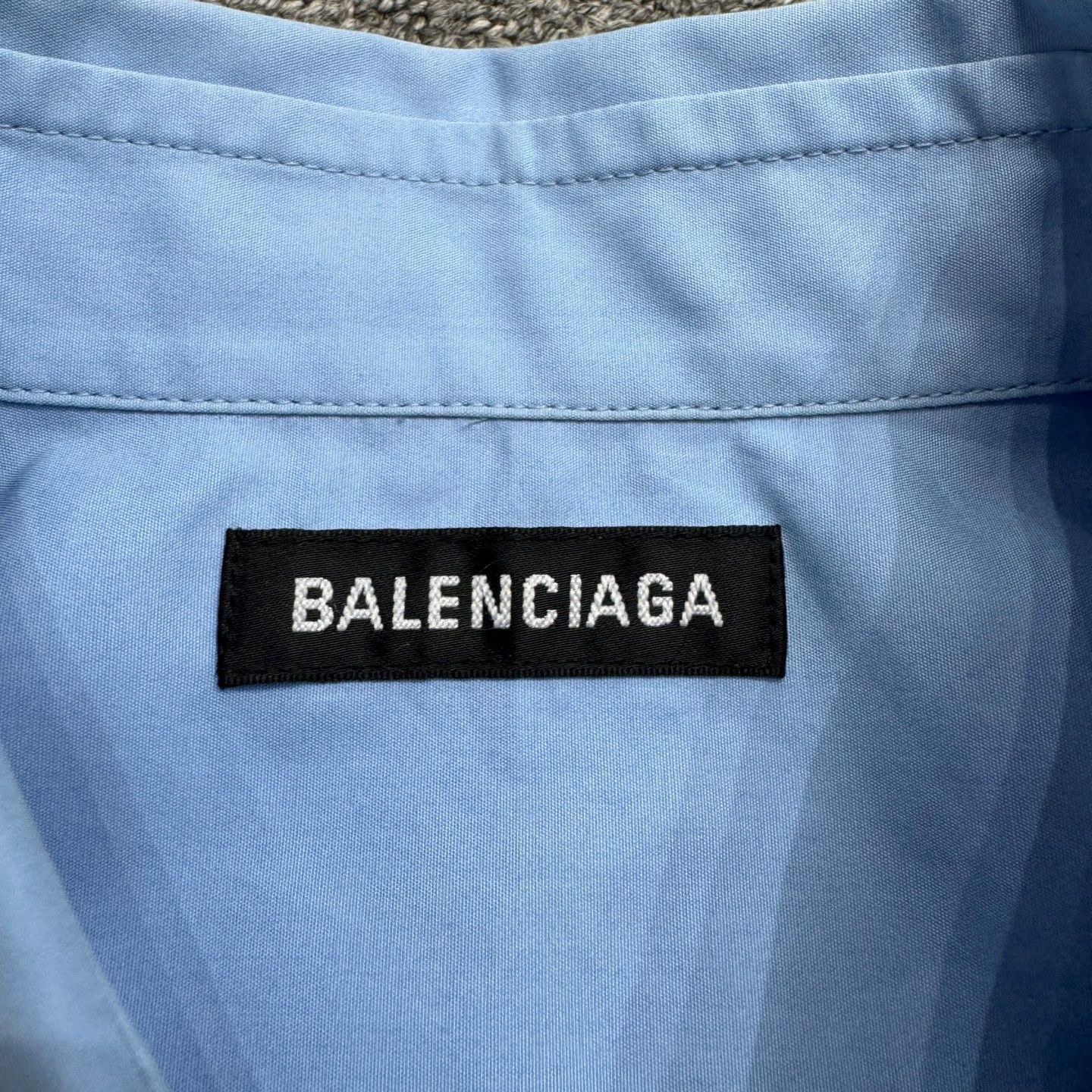 Balenciaga Blue Long Sleeve Button-Up Shirt Size US S / EU 44-46 / 1 - 2 Thumbnail