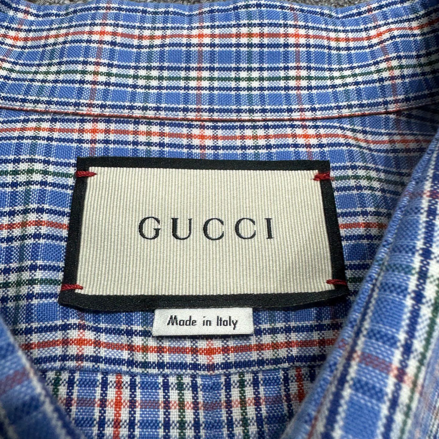 Gucci Blue Checkered Long Sleeve Button-Up Shirt Size US S / EU 44-46 / 1 - 3 Thumbnail