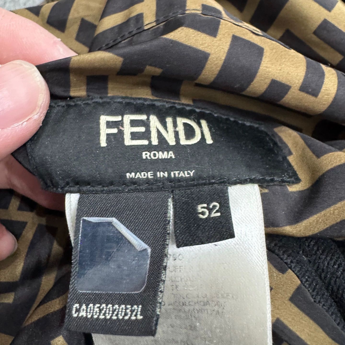 Fendi Brown Patterned Hooded Puffer Jacket Size L Size US L / EU 52-54 / 3 - 3 Thumbnail