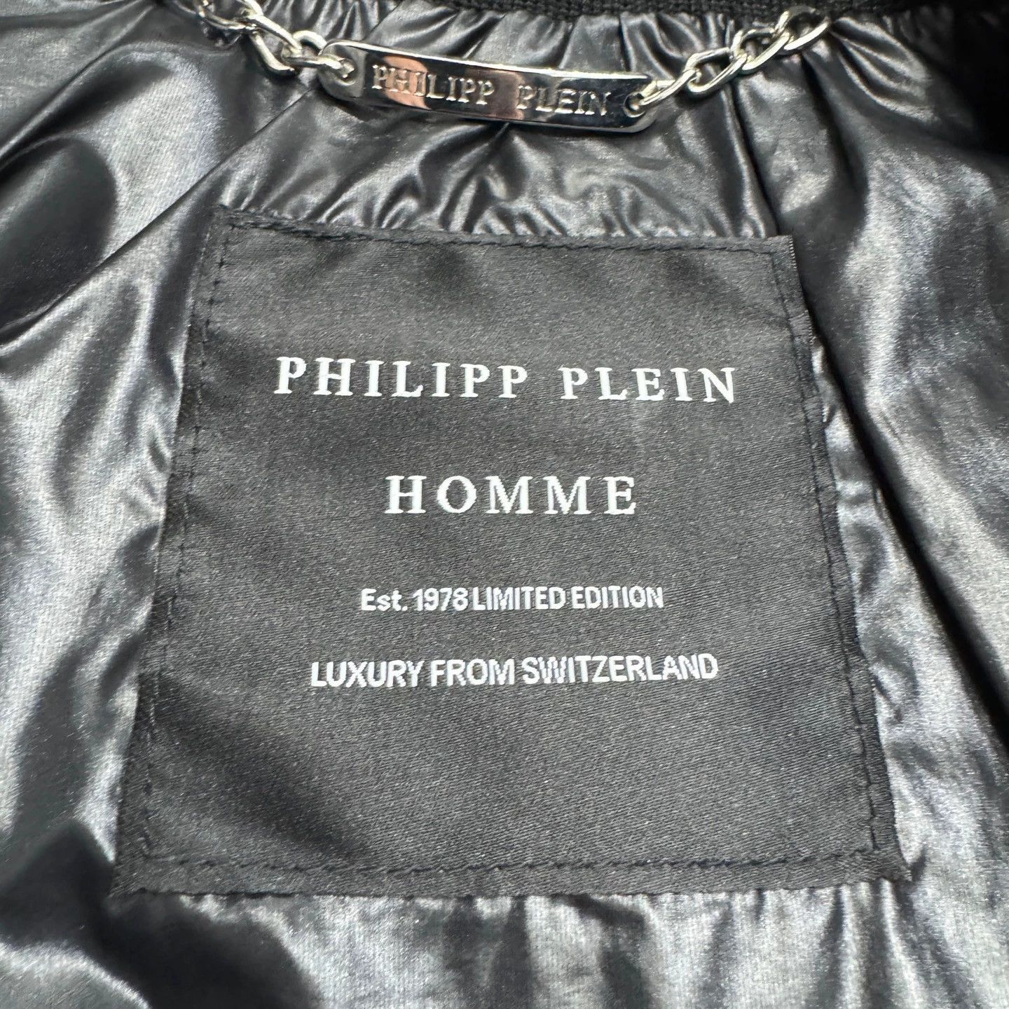 Philipp Plein Black Leather Bomber Jacket Size L Size US L / EU 52-54 / 3 - 2 Thumbnail