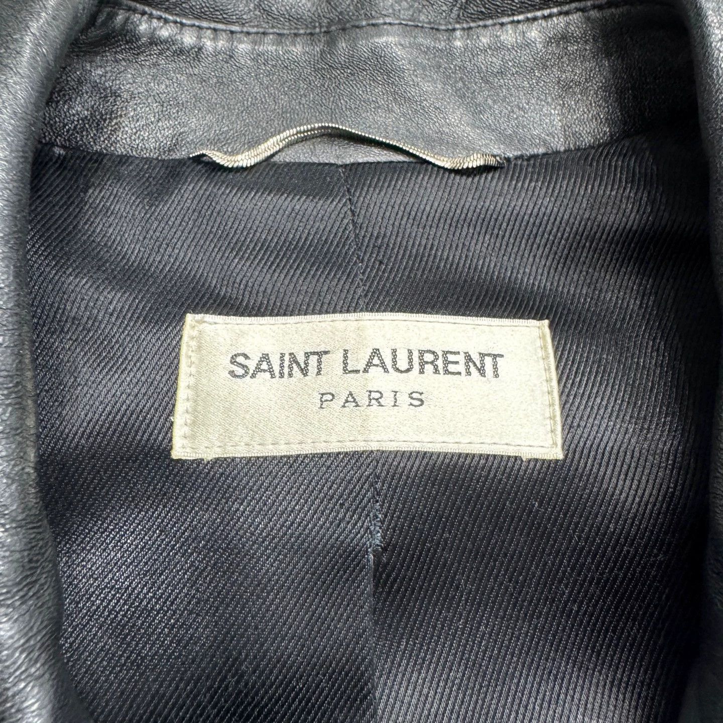 Saint Laurent Paris Black Leather Biker Jacket with Zip Accents Size US M / EU 48-50 / 2 - 2 Thumbnail