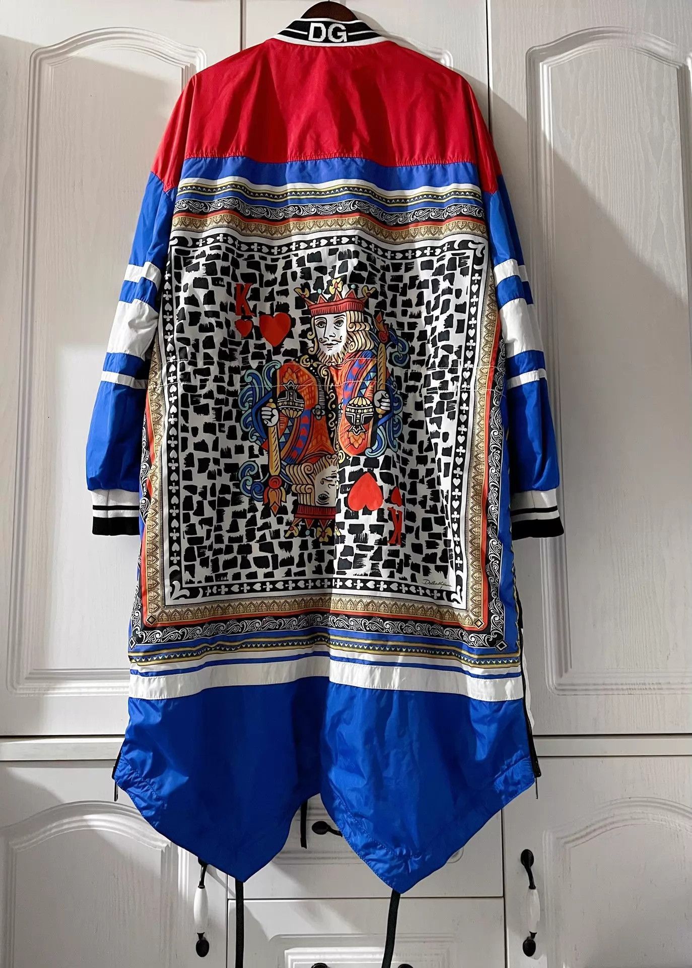 Dolce & Gabbana Multi-Colored Long Jacket with King & Queen Card Motifs Size US M / EU 48-50 / 2 - 2 Thumbnail