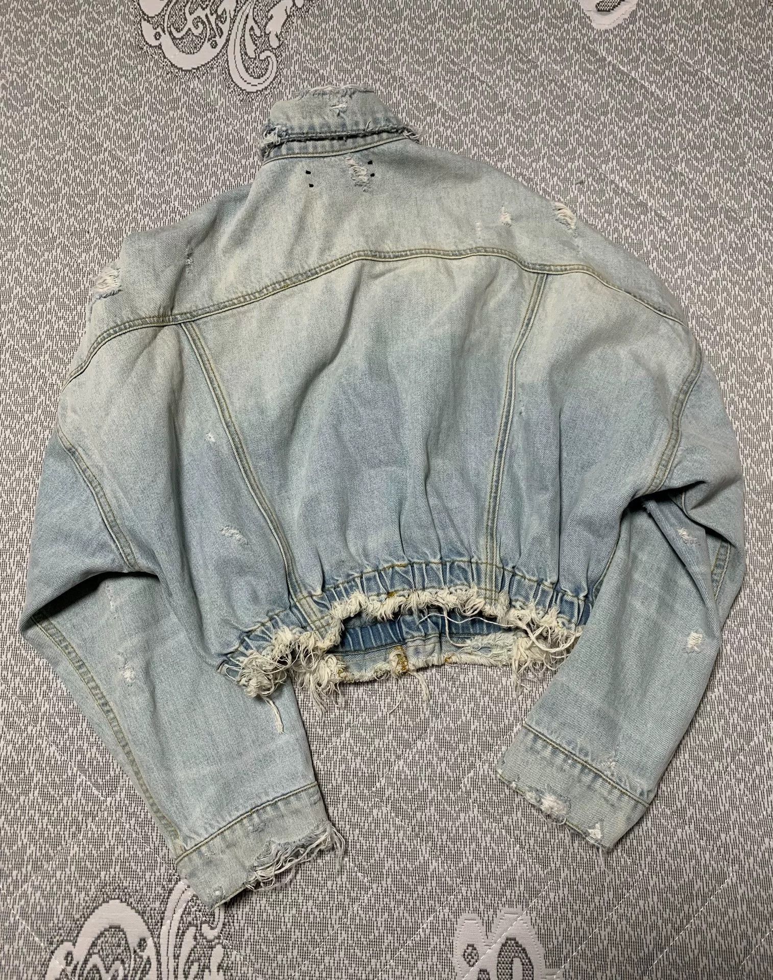 Amiri AMIRI Batwing Sleeve Distressed Denim Jacket Size M / US 6-8 / IT 42-44 - 2 Thumbnail