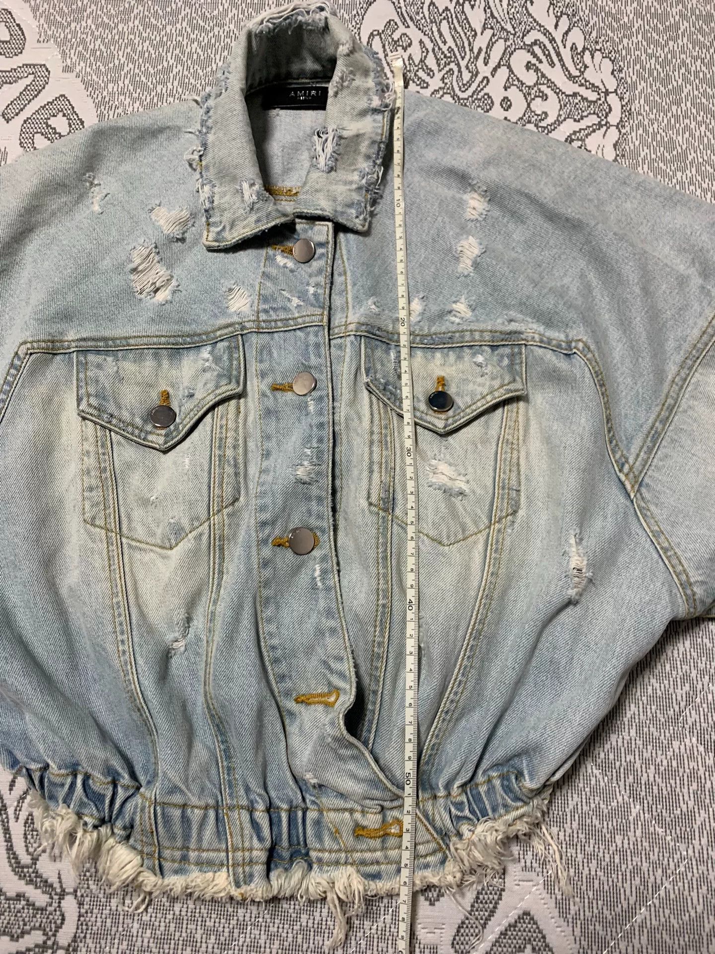 Amiri AMIRI Batwing Sleeve Distressed Denim Jacket Size M / US 6-8 / IT 42-44 - 7 Thumbnail