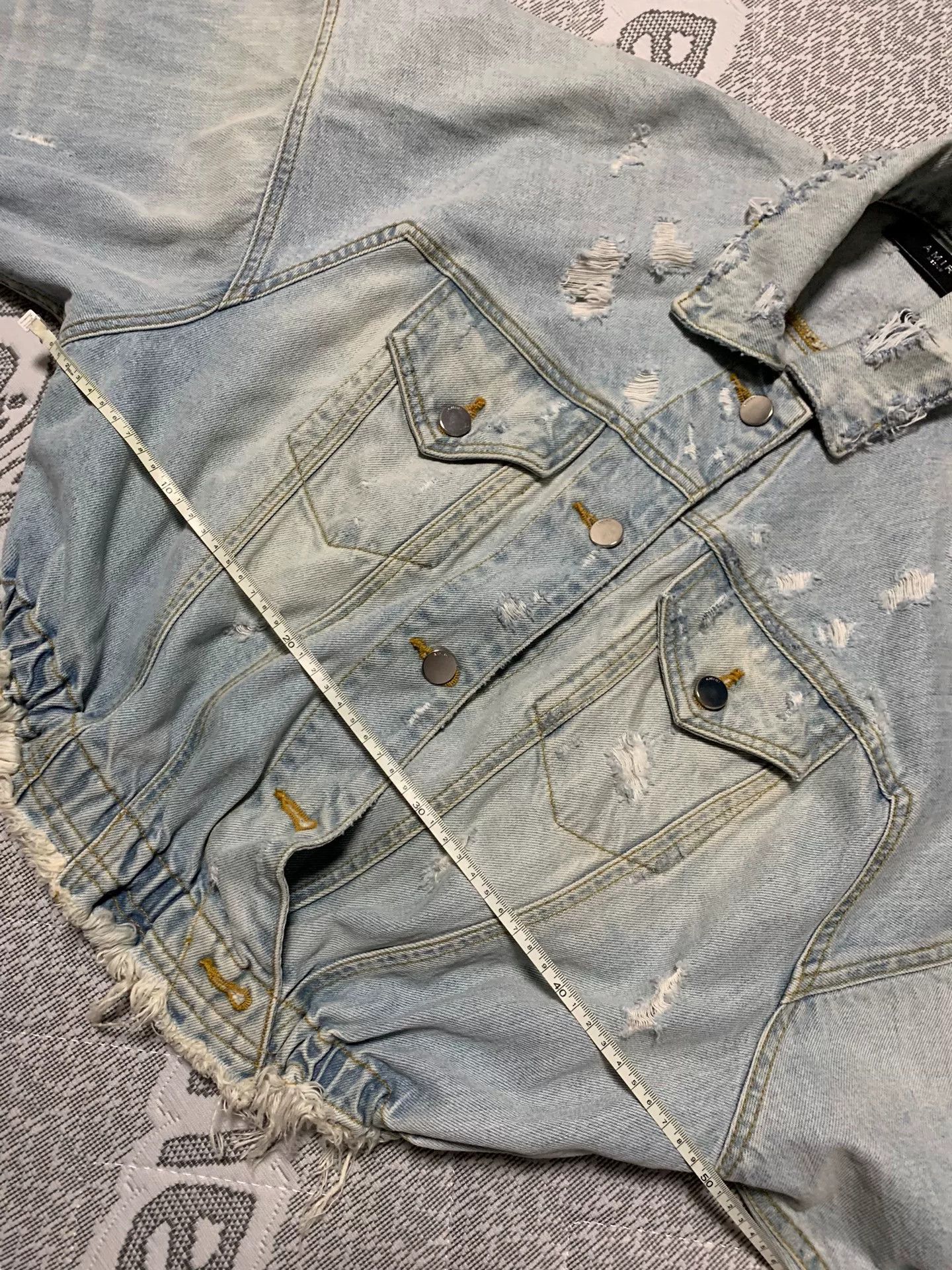 Amiri AMIRI Batwing Sleeve Distressed Denim Jacket Size M / US 6-8 / IT 42-44 - 8 Thumbnail