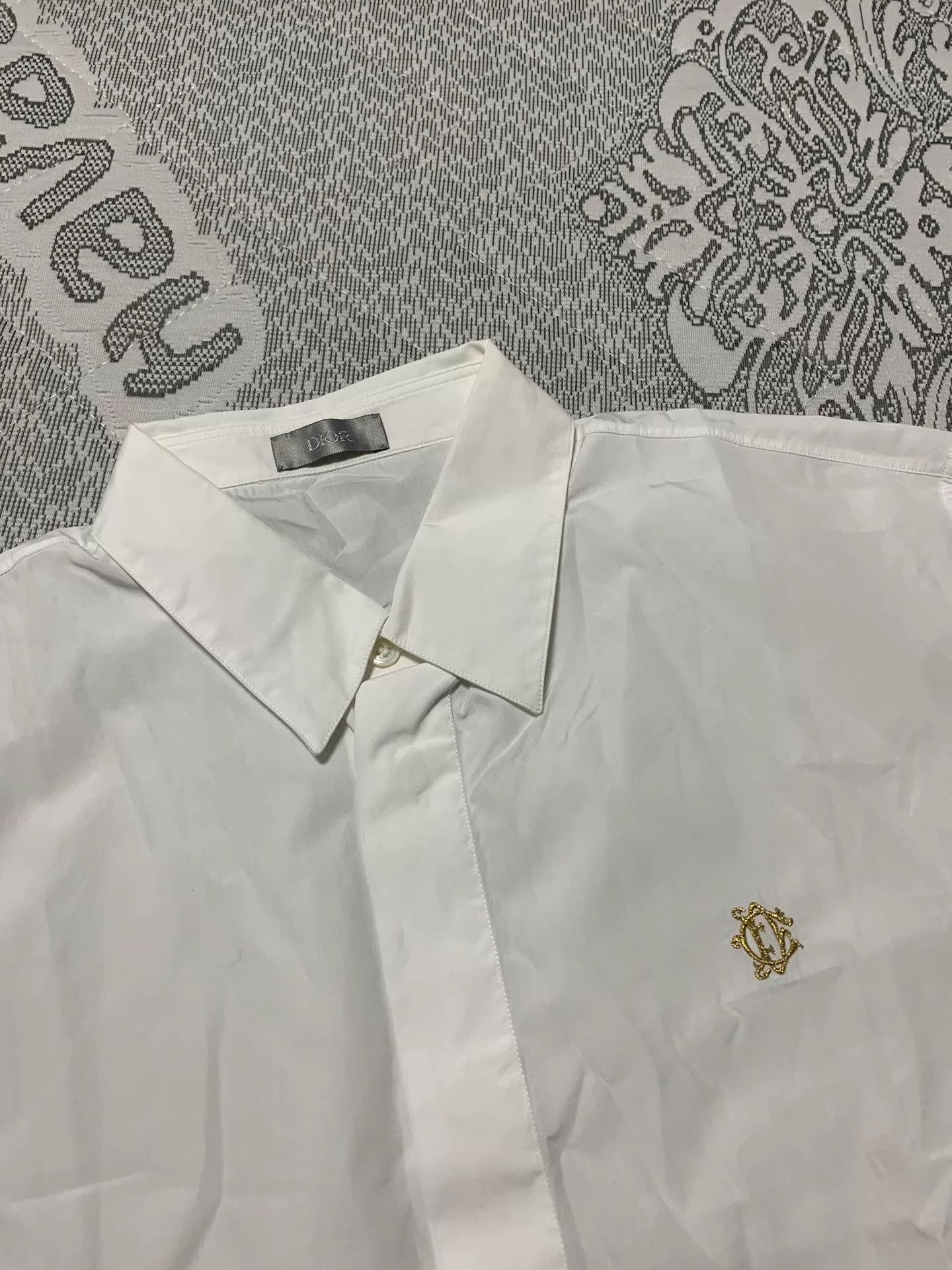 Dior Dior Gold Thread CD Embroidered Shirt Size US L / EU 52-54 / 3 - 2 Thumbnail
