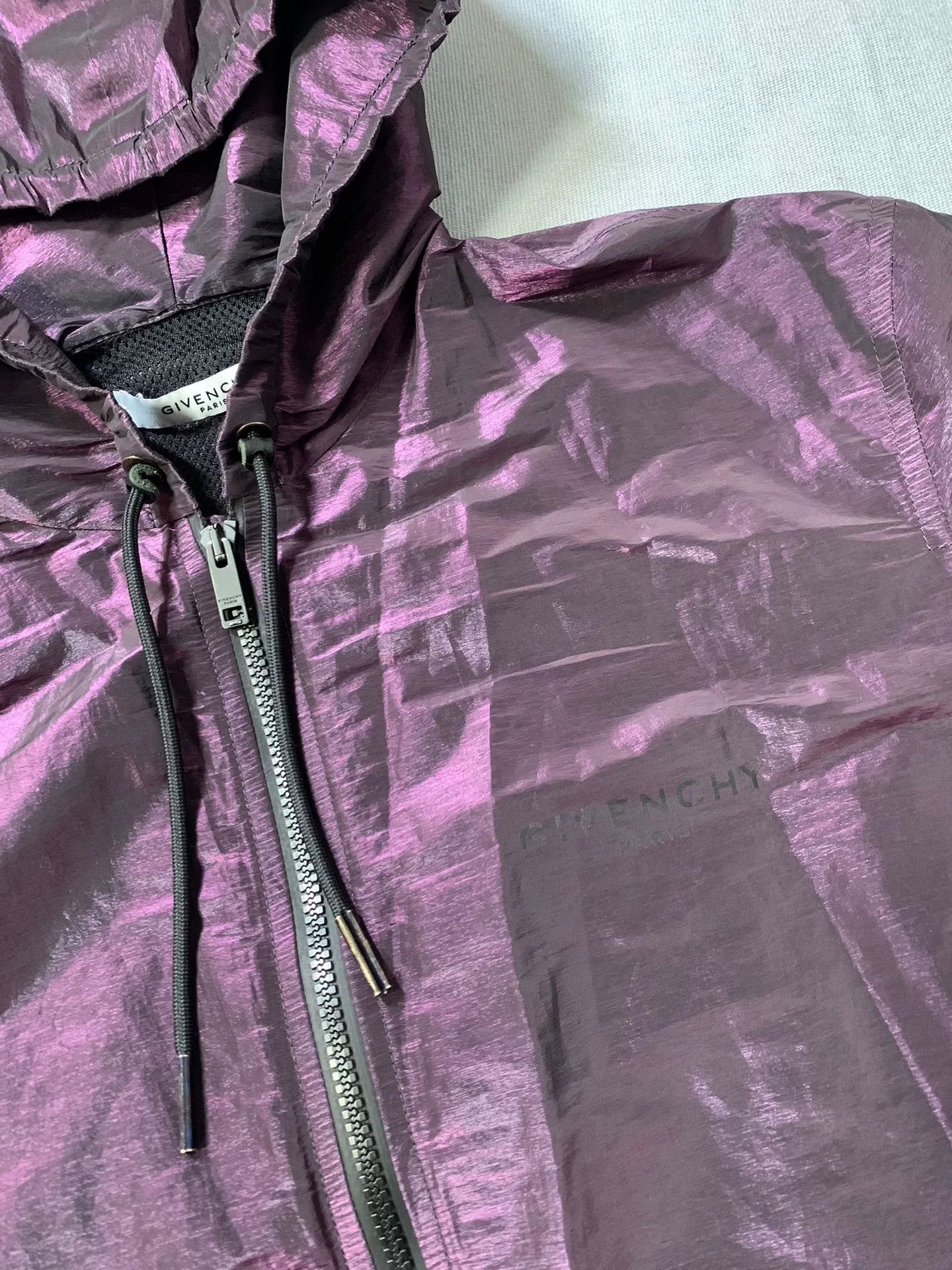 Givenchy Givenchy Purple Metallic Reflective Hooded Jacket Size US S / EU 44-46 / 1 - 4 Thumbnail