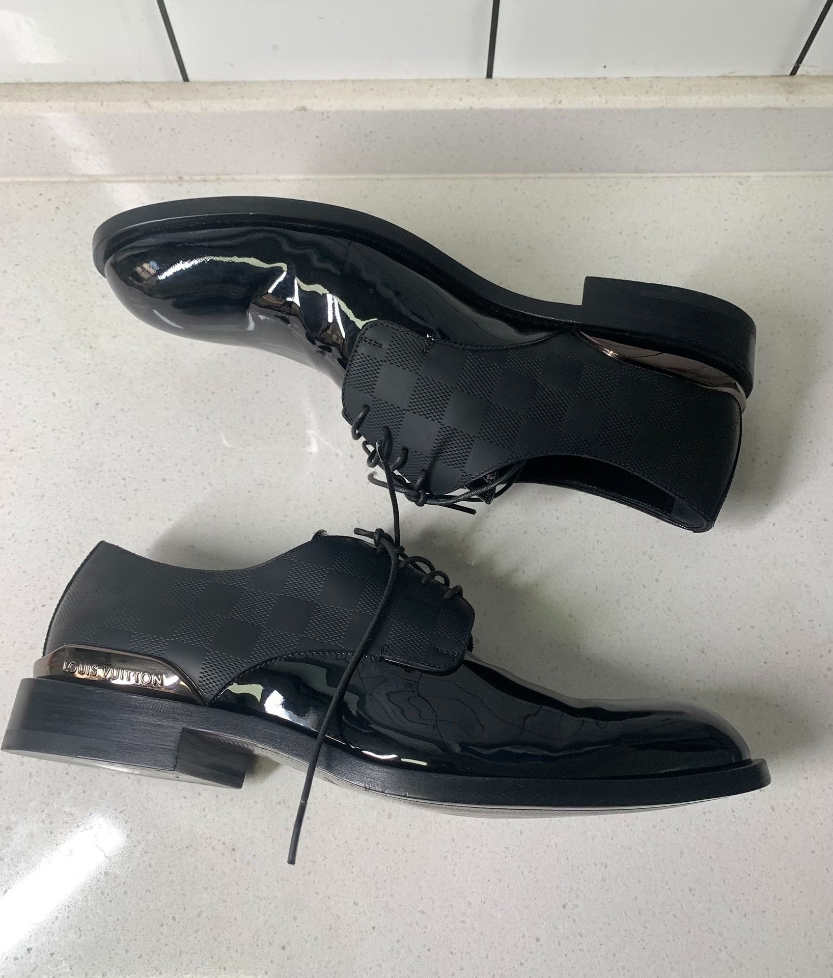 Louis Vuitton Louis Vuitton Damier Patent Leather Shoes Size US 6.5 / EU 39-40 - 3 Thumbnail