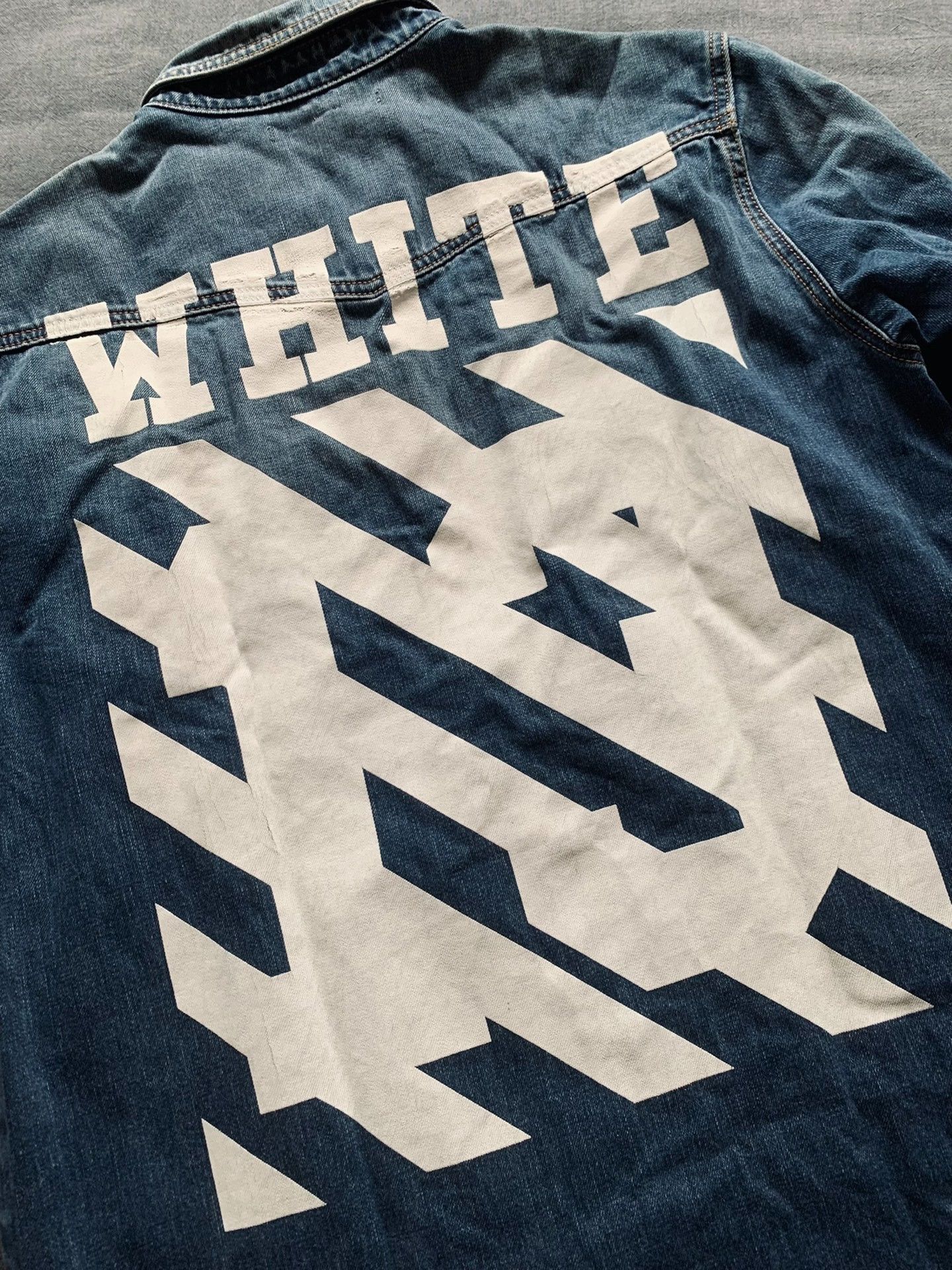 Off-White Off-White Curved Hem Washed Denim Jacket Size US L / EU 52-54 / 3 - 6 Thumbnail