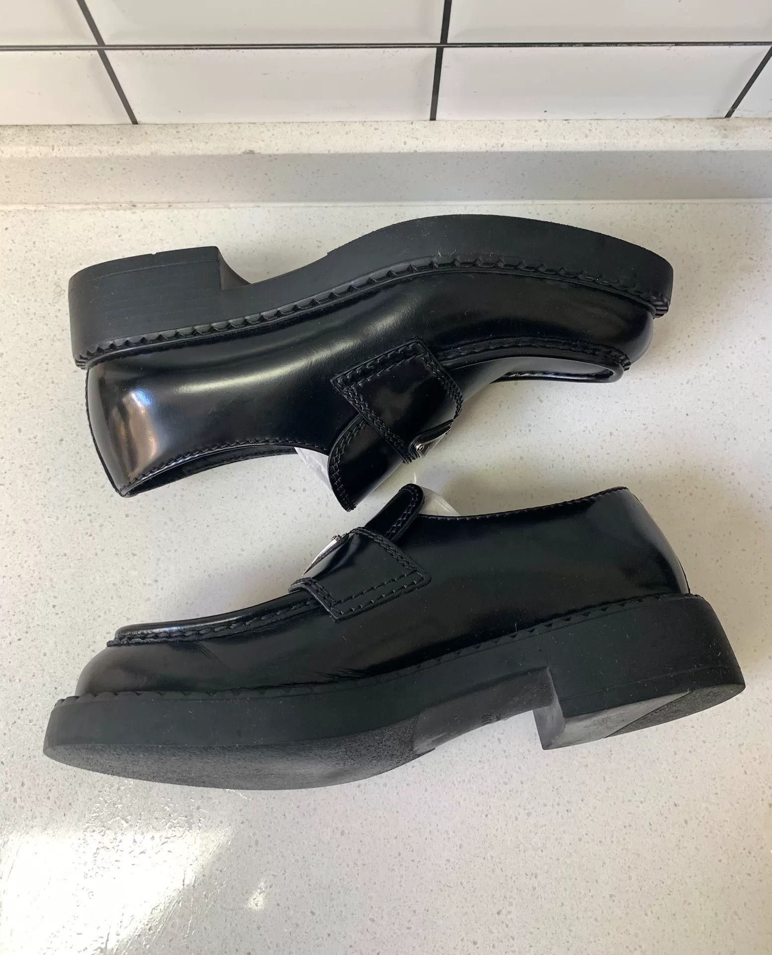 Prada Prada Metal Triangle Logo Loafers Size US 6 / EU 39 - 4 Thumbnail