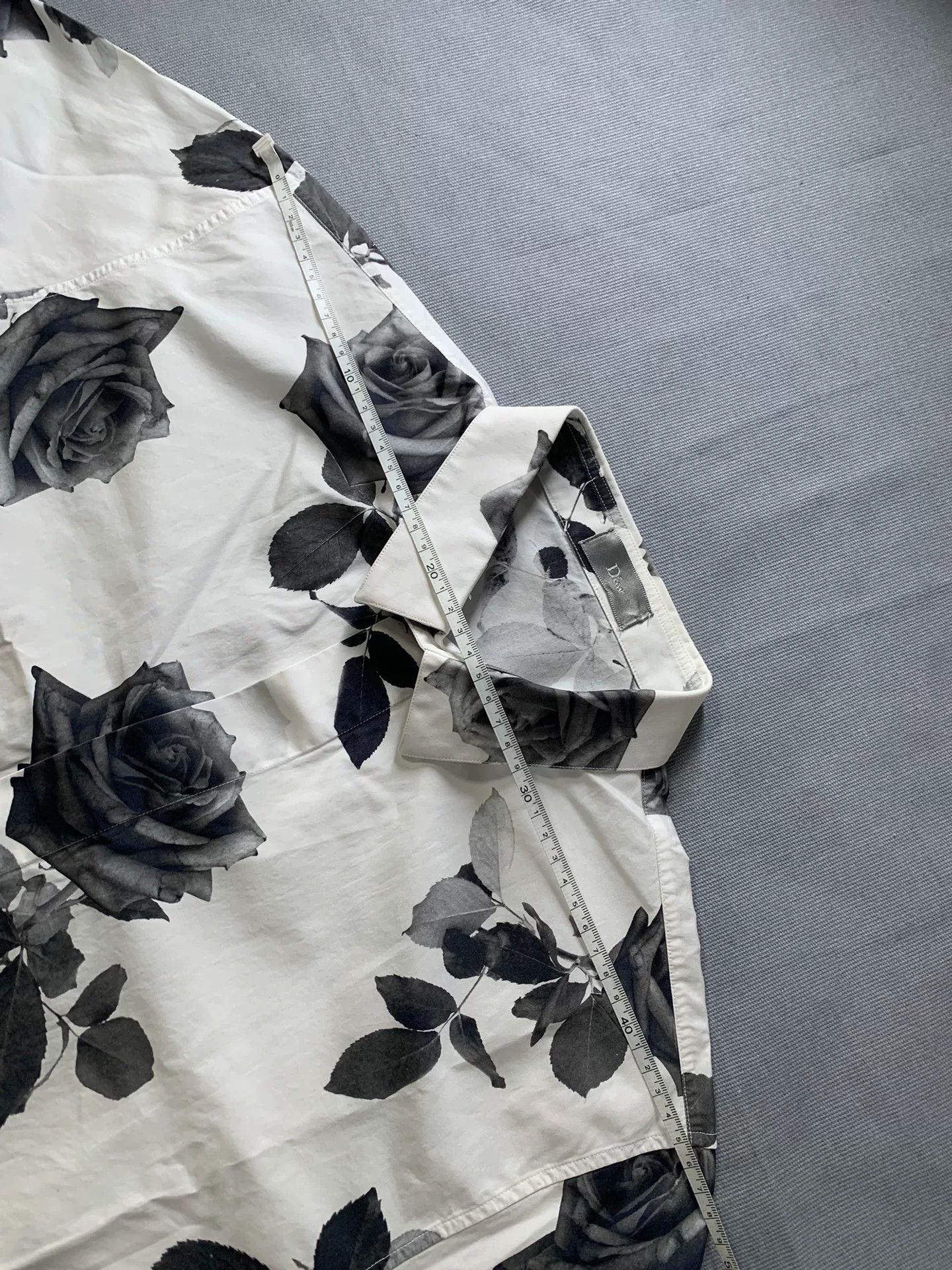 Dior Dior Black White Rose Floral Print Shirt Size US XXS / EU 40 - 6 Thumbnail