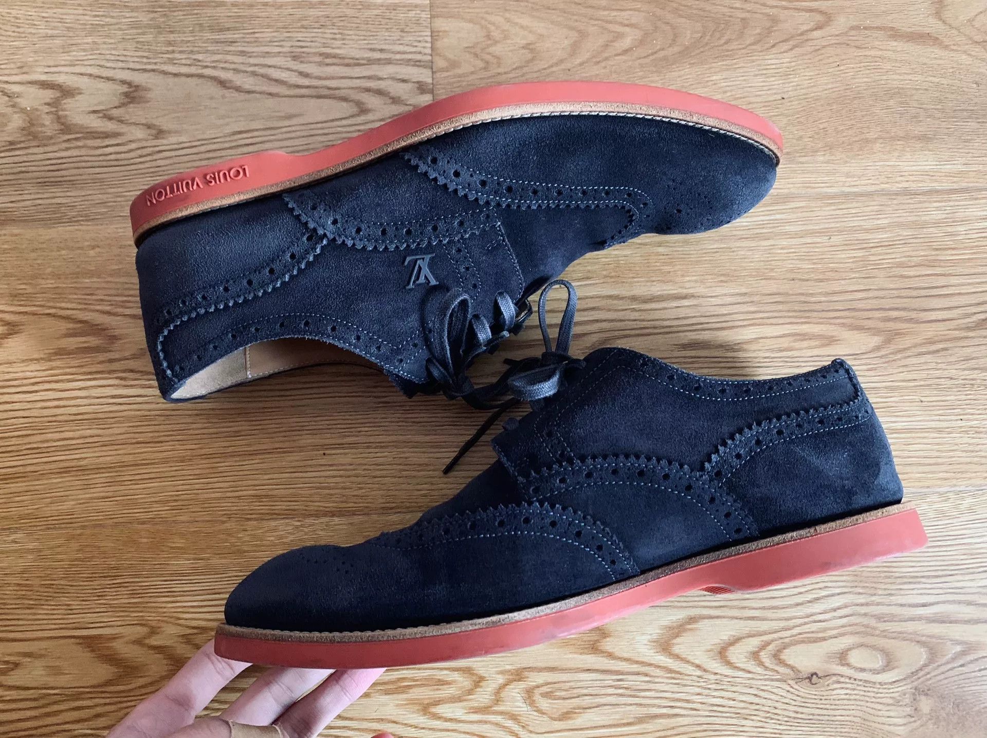 Louis Vuitton Louis Vuitton Suede Embossed Leather Shoes Size US 6 / EU 39 - 4 Thumbnail