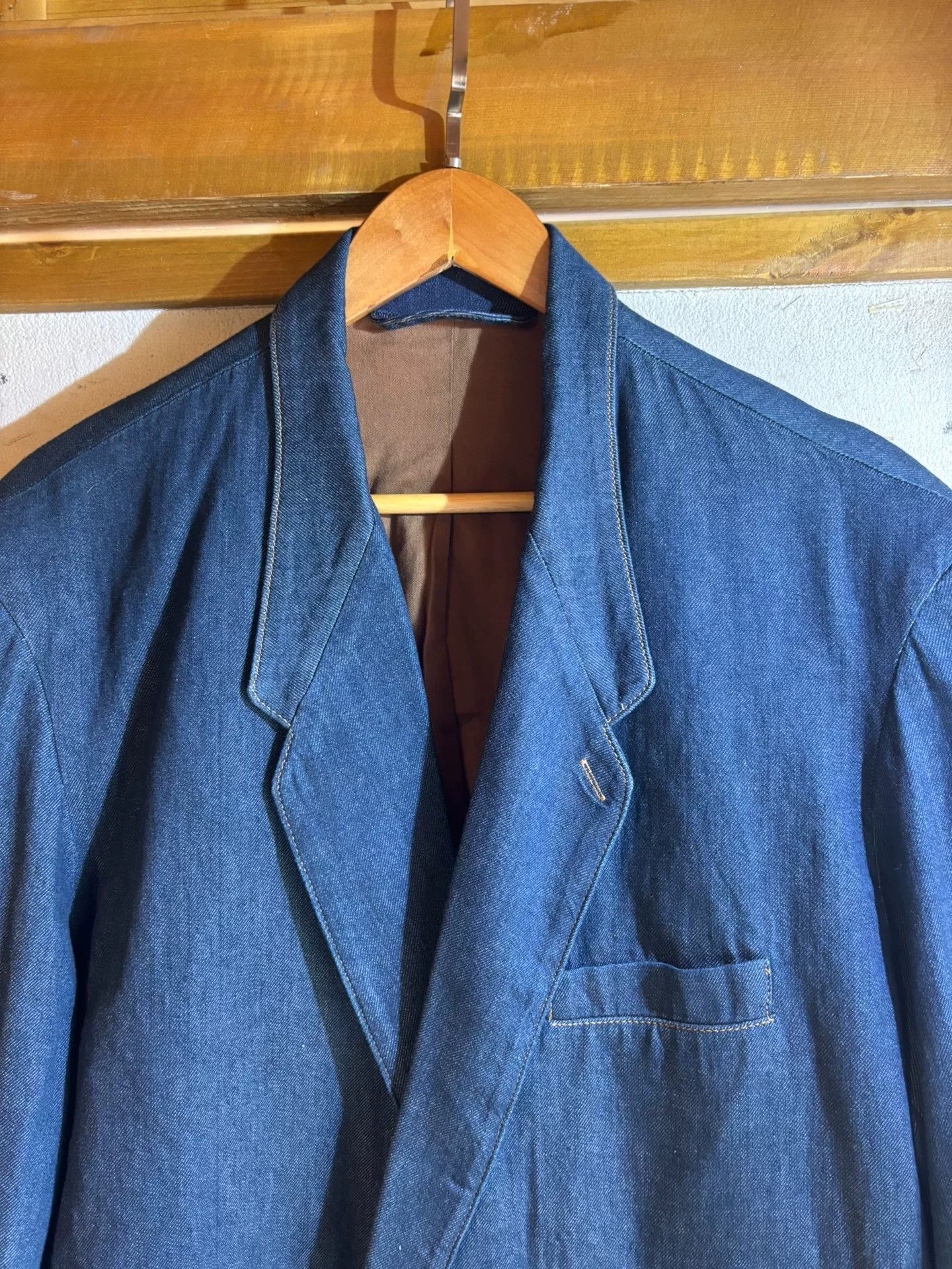 Lemaire Lemaire Padded Shoulder Denim Blazer Size US M / EU 48-50 / 2 - 2 Thumbnail
