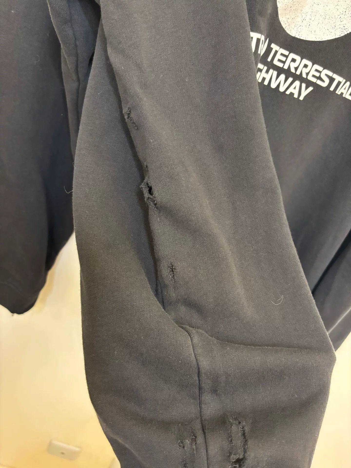 Raf Simons Raf Simons No Land Distressed Sweatshirt Size US XL / EU 56 / 4 - 6 Thumbnail