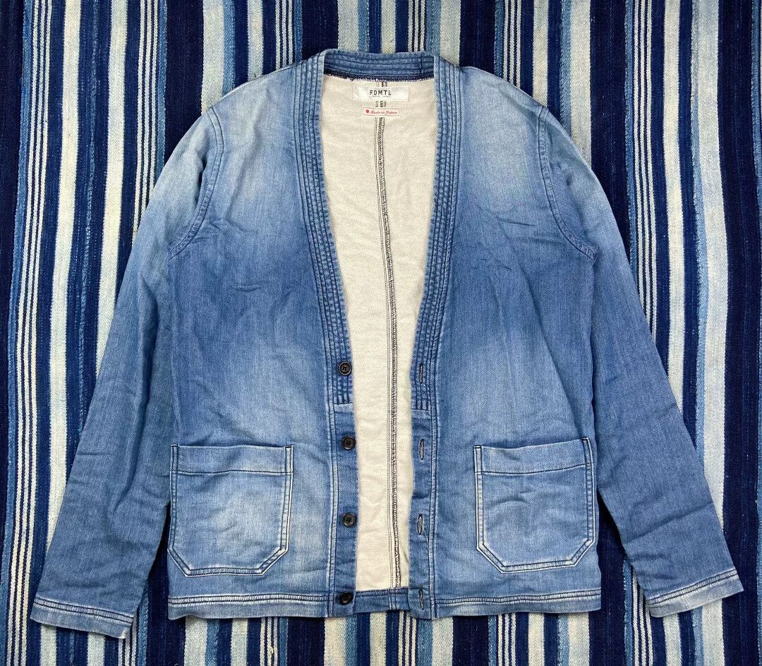 FDMTL FDMTL Indigo Dyed Washed Robe Jacket Size US M / EU 48-50 / 2 - 2 Thumbnail