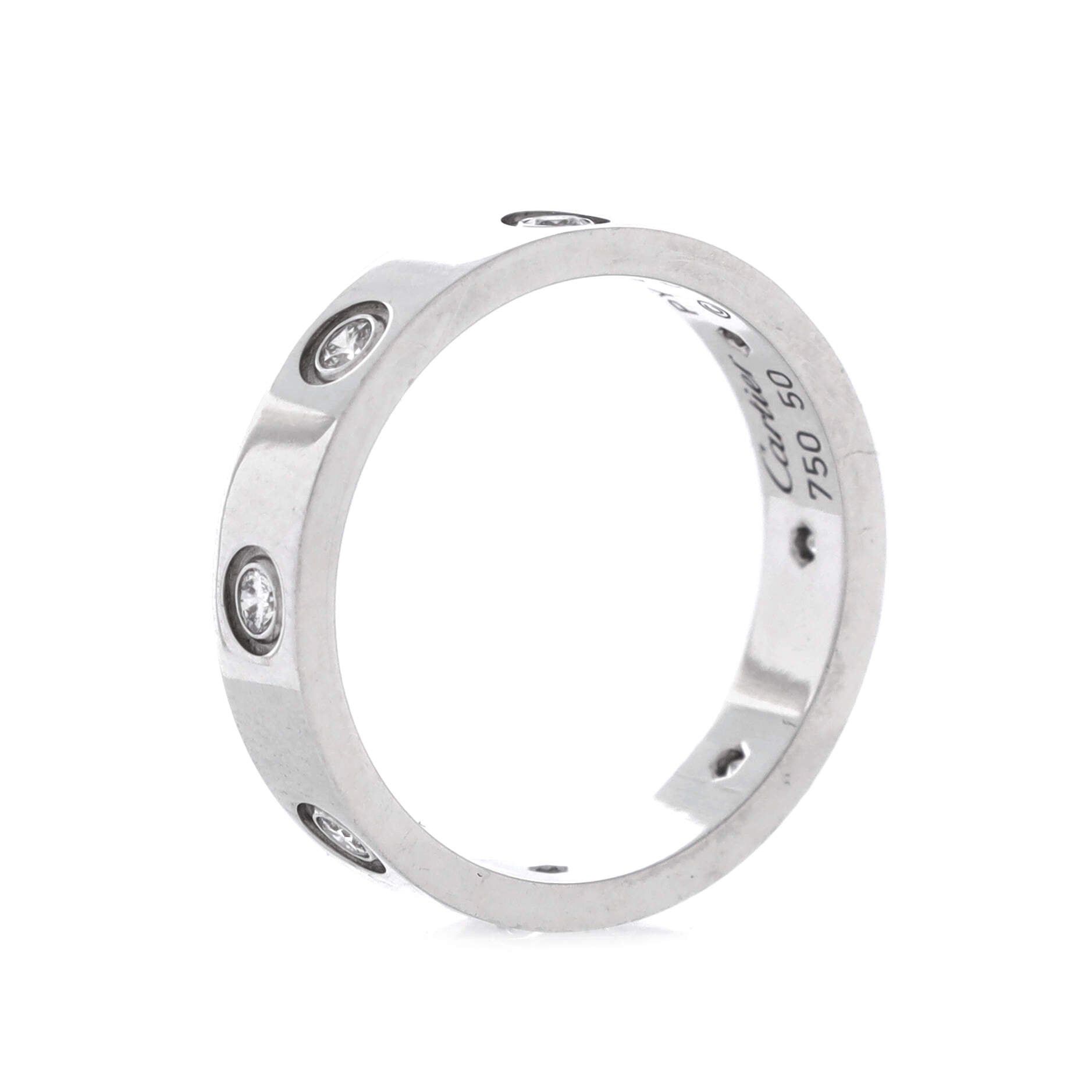 Cartier Love Wedding Band 8 Diamonds Ring Size ONE SIZE - 3 Thumbnail