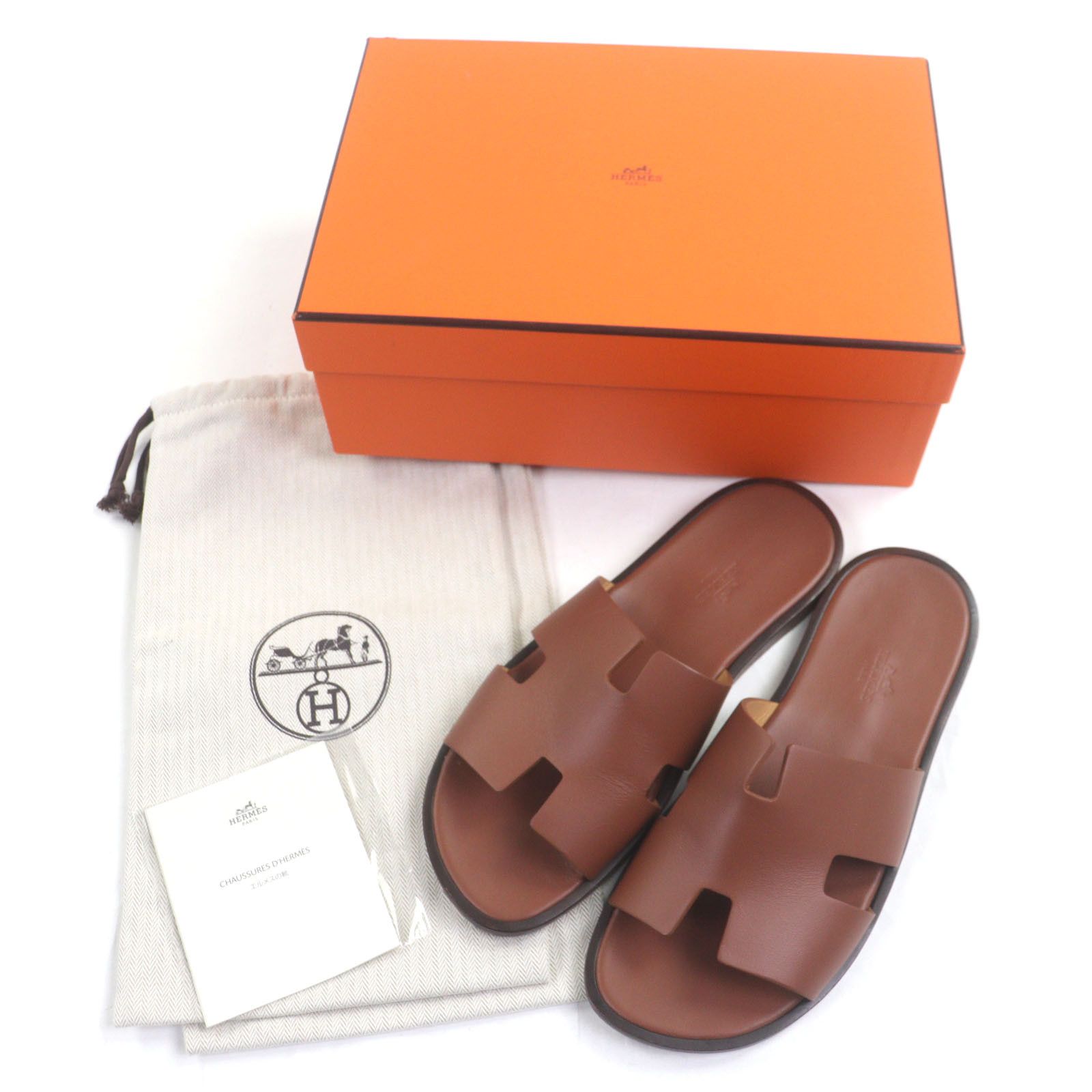 Hermes Hermes Hermès Izmir41 Leather Sandals Leather Shoes DUTY FREE for USA Size ONE SIZE - 2 Thumbnail
