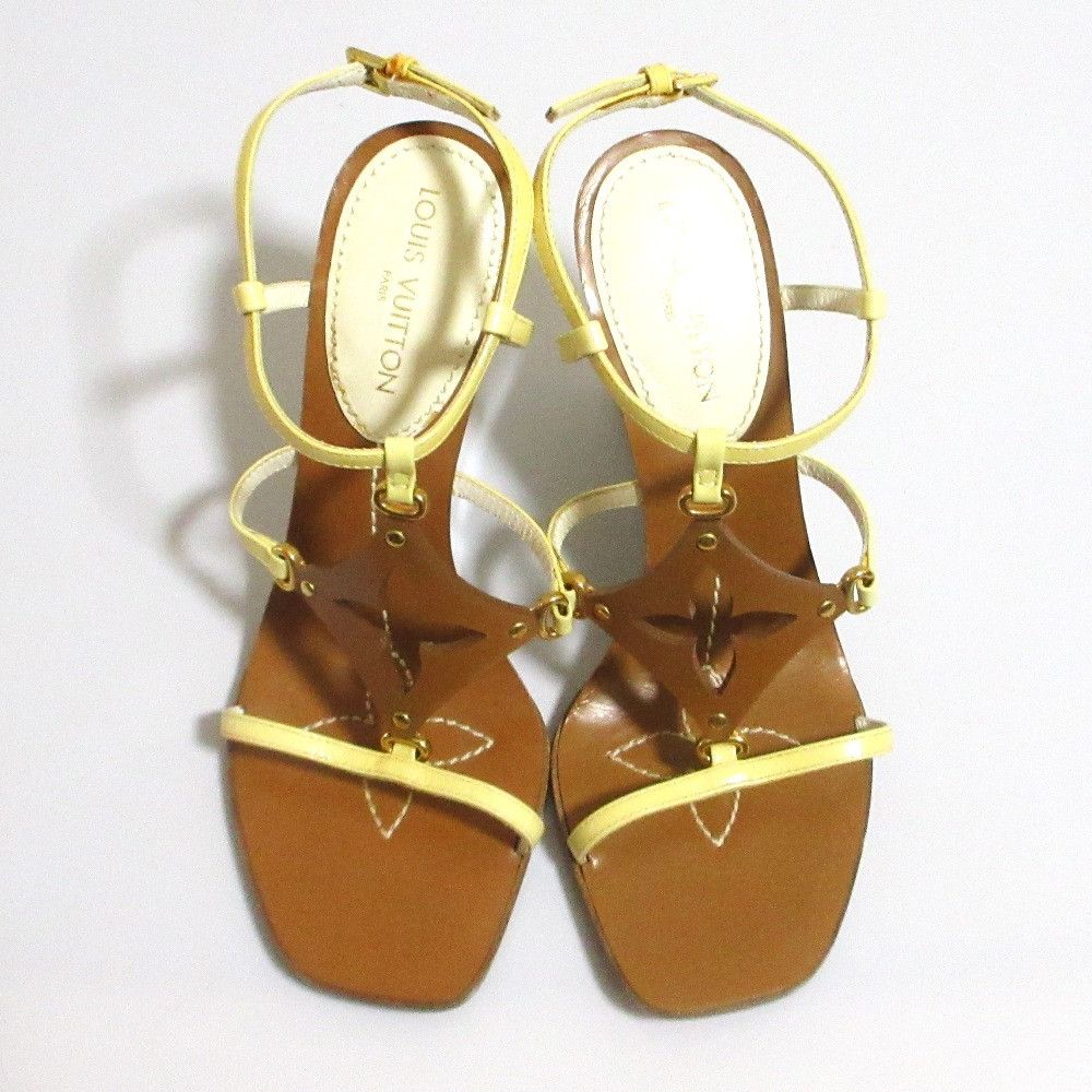 Louis Vuitton Louis Vuitton Monogram Patent Leather Wedge Sandals Textile Shoes DUTY FREE for USA