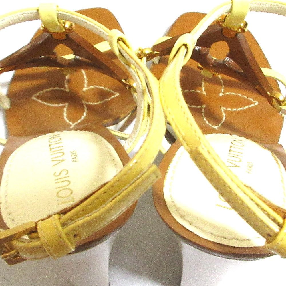 Louis Vuitton Louis Vuitton Monogram Patent Leather Wedge Sandals Textile Shoes DUTY FREE for USA
