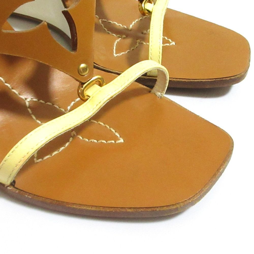 Louis Vuitton Louis Vuitton Monogram Patent Leather Wedge Sandals Textile Shoes DUTY FREE for USA