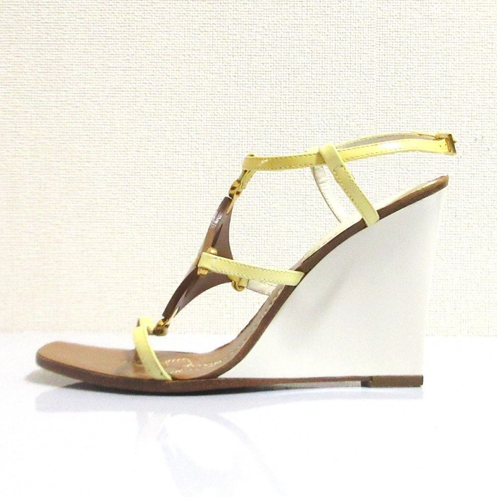 Louis Vuitton Louis Vuitton Monogram Patent Leather Wedge Sandals Textile Shoes DUTY FREE for USA