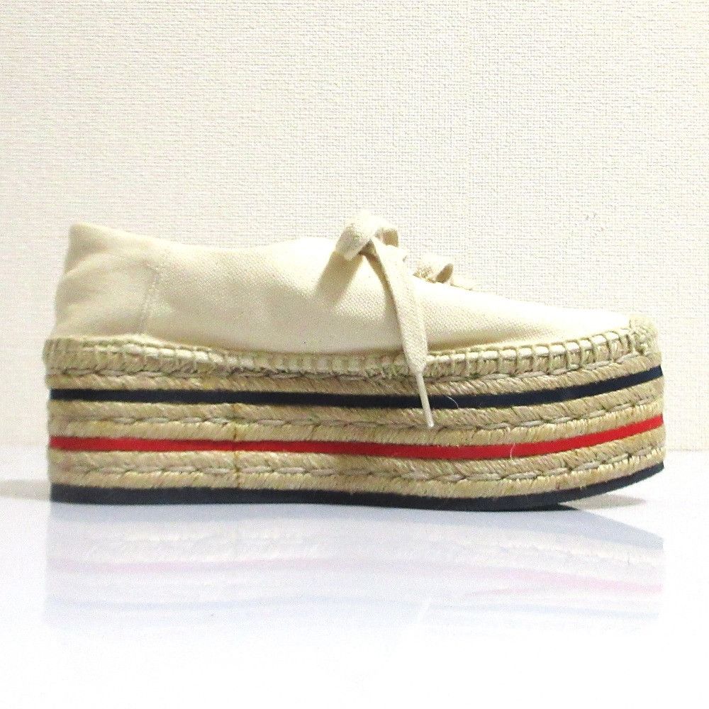 Gucci Gucci Gucci Logo Print Canvas Espadrille Platform Shoes Textile Shoes 525711 DUTY FREE for USA Size ONE SIZE - 3 Thumbnail