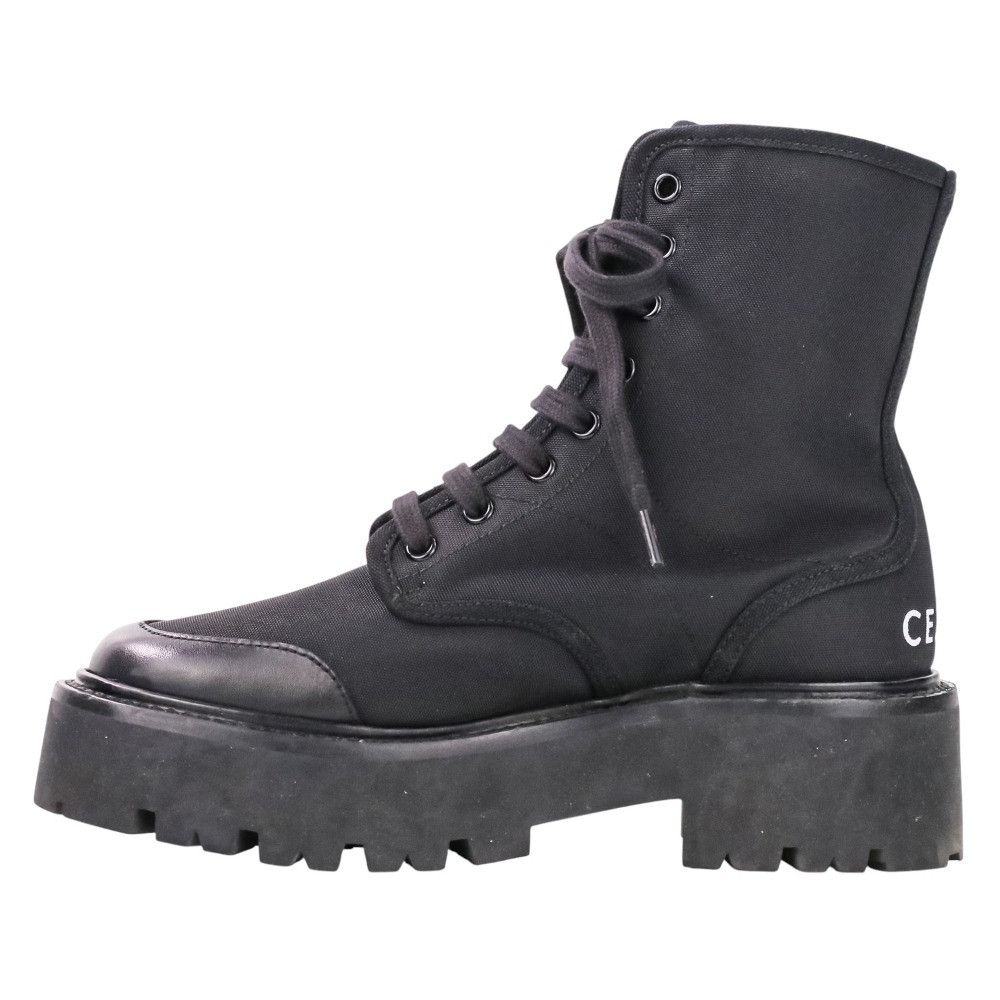 Celine Celine Celine Lace Up Nylon Canvas Leather Boots Textile Shoes DUTY FREE for USA Size ONE SIZE - 3 Thumbnail