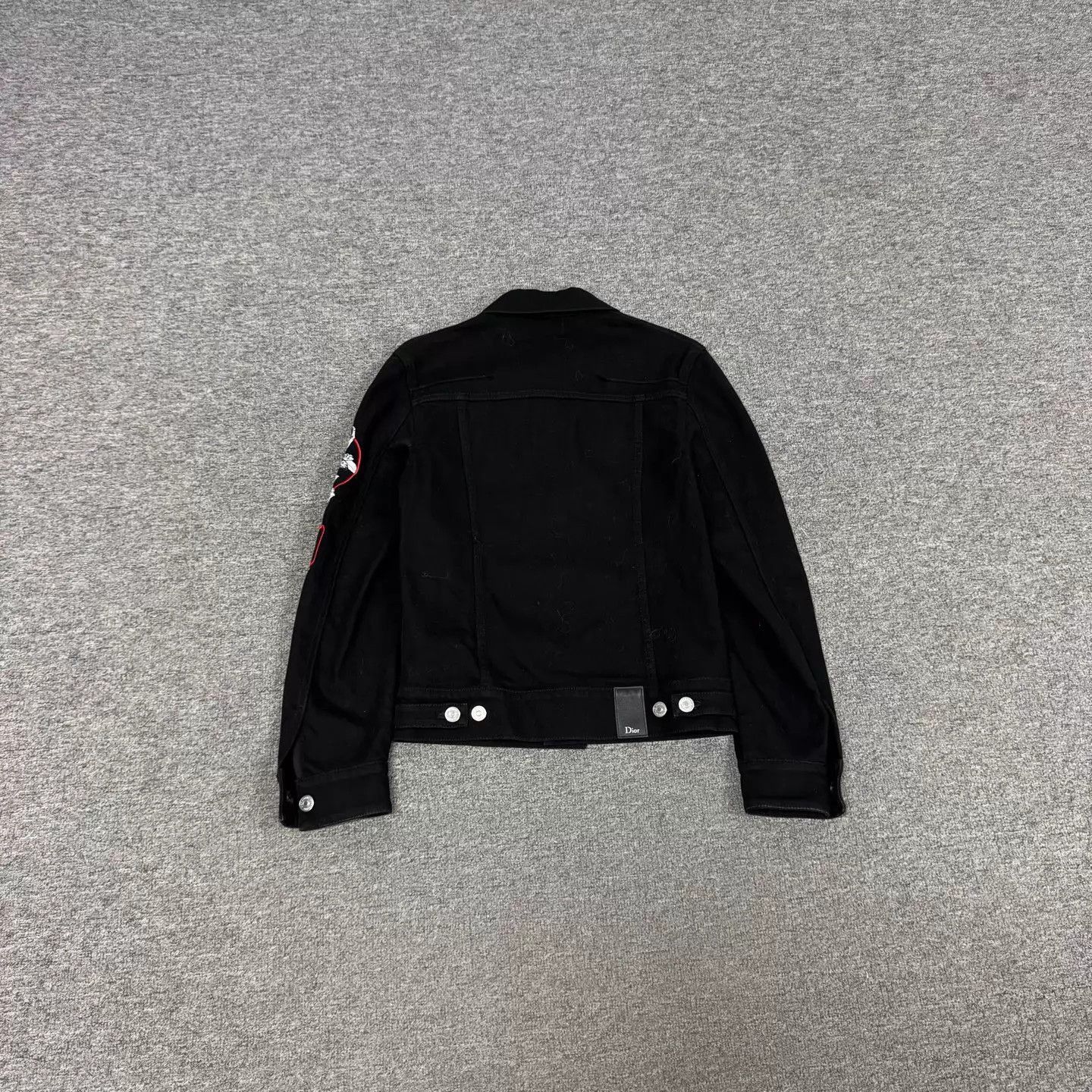 Dior Black Denim Jacket with Embroidered Sleeve - XS Size US XS / EU 42 / 0 - 2 Thumbnail