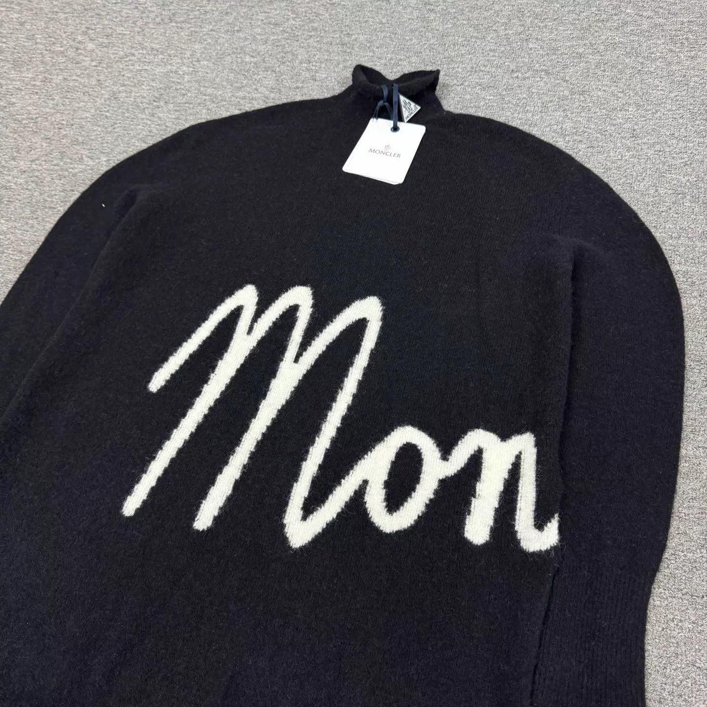Moncler Black Turtleneck Sweater with White 'Mon' Graphic Size US S / EU 44-46 / 1 - 4 Thumbnail
