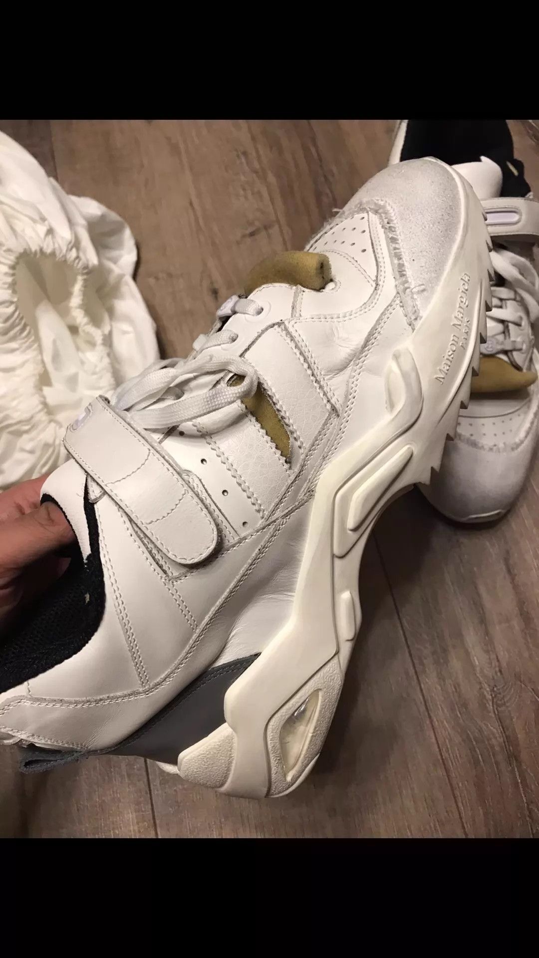 Maison Margiela White Lowtop Sneakers with Strap - Size 11 Size US 11 / EU 44 - 4 Thumbnail