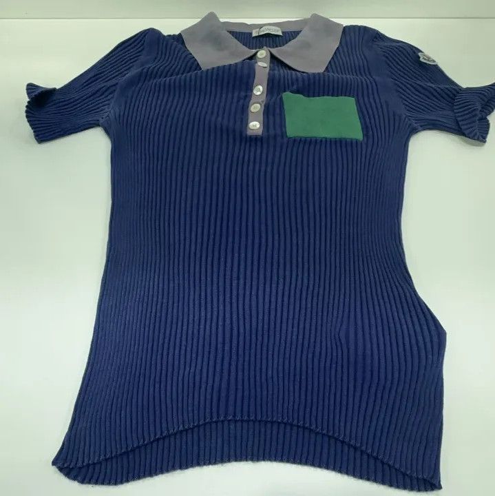 Moncler Moncler Embroidered Logo Short Sleeve Knit Top Size US S / EU 44-46 / 1 - 14 Thumbnail