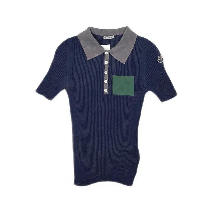 Moncler Moncler Embroidered Logo Short Sleeve Knit Top Size US S / EU 44-46 / 1 - 2 Thumbnail