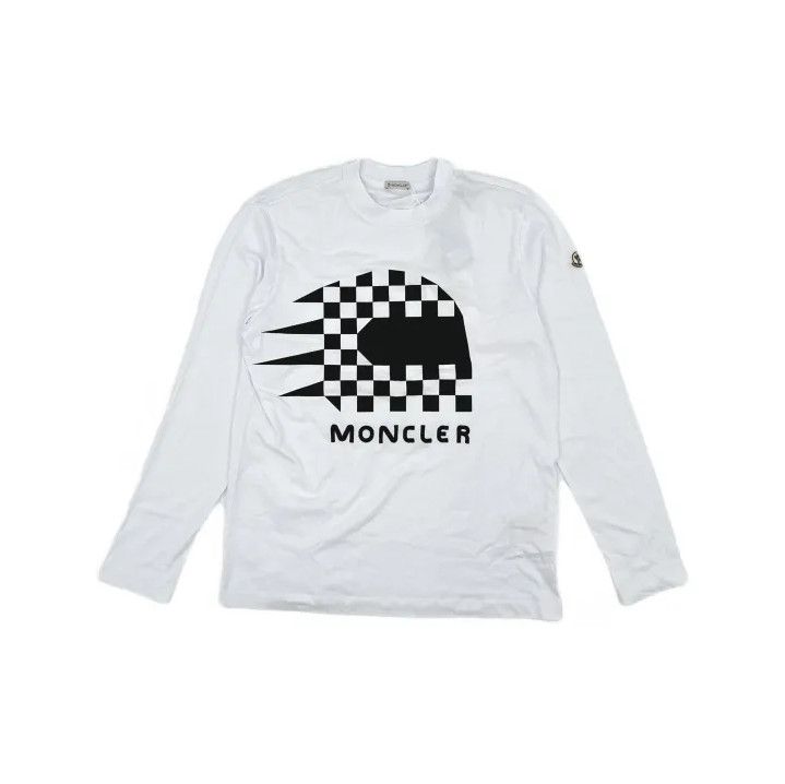Moncler Moncler Men's White Long-Sleeve Printed T-Shirt Size US L / EU 52-54 / 3 - 2 Thumbnail