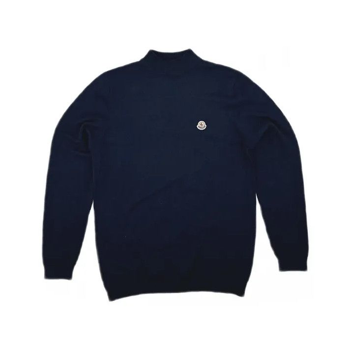 Moncler Moncler Solid Logo Long-Sleeve Knit Sweater Size US S / EU 44-46 / 1 - 2 Thumbnail