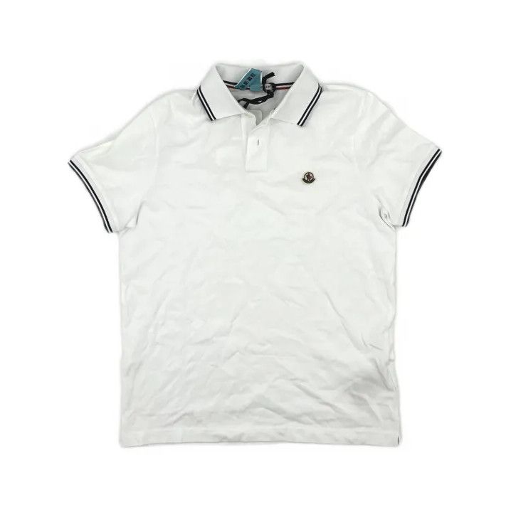 Moncler Moncler FW21 Slim Fit Logo Stripe Cotton Polo Shirt Size US M / EU 48-50 / 2 - 2 Thumbnail